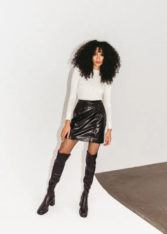 Vegan Leather Front Button Skirt sold by Hilary Macmillan