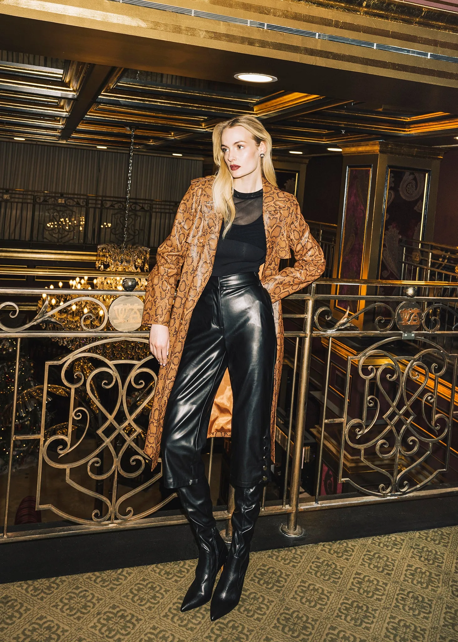 Brown Snakeskin Trench Coat sold by Hilary Macmillan product image thumbnail 3