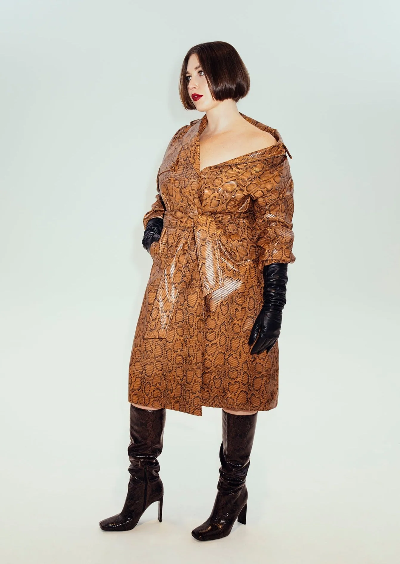 Brown Snakeskin Trench Coat sold by Hilary Macmillan
