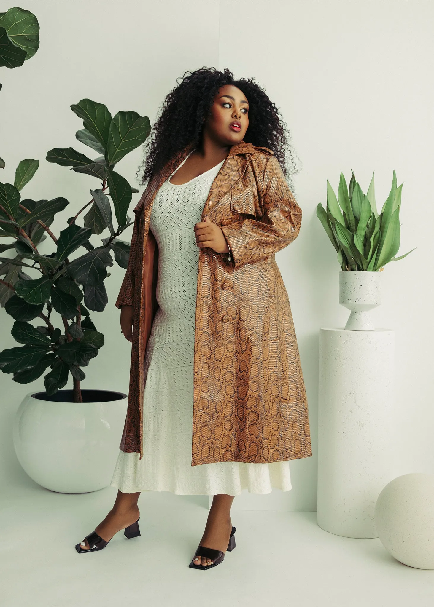 Brown Snakeskin Trench Coat sold by Hilary Macmillan product image thumbnail 4