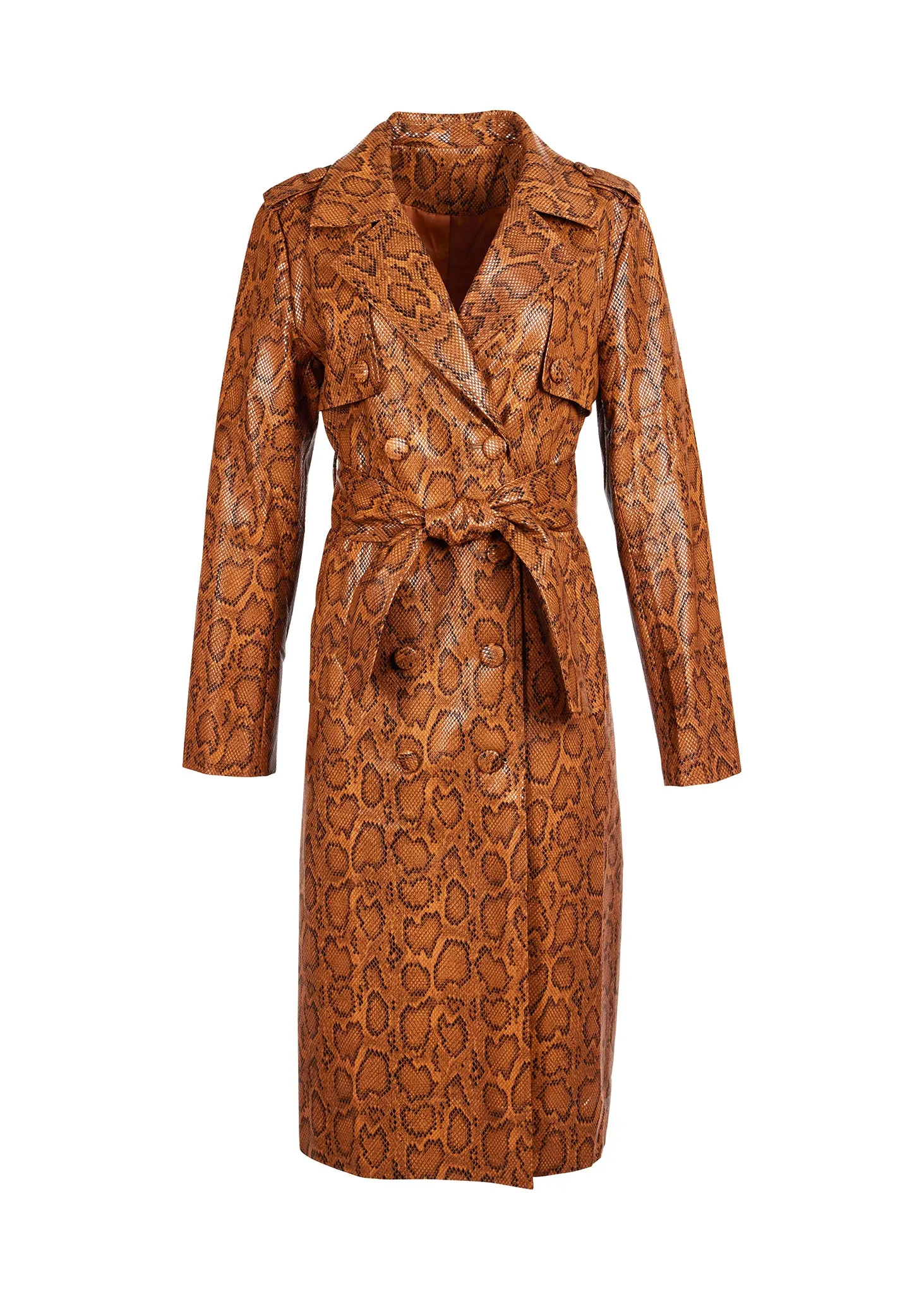 Brown Snakeskin Trench Coat sold by Hilary Macmillan product image thumbnail 5