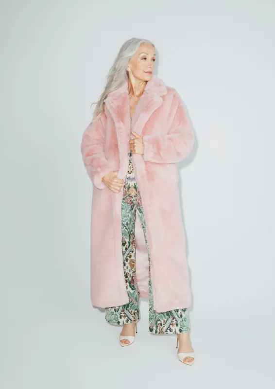Pink Long Faux Fur Teddy Coat sold by Hilary Macmillan