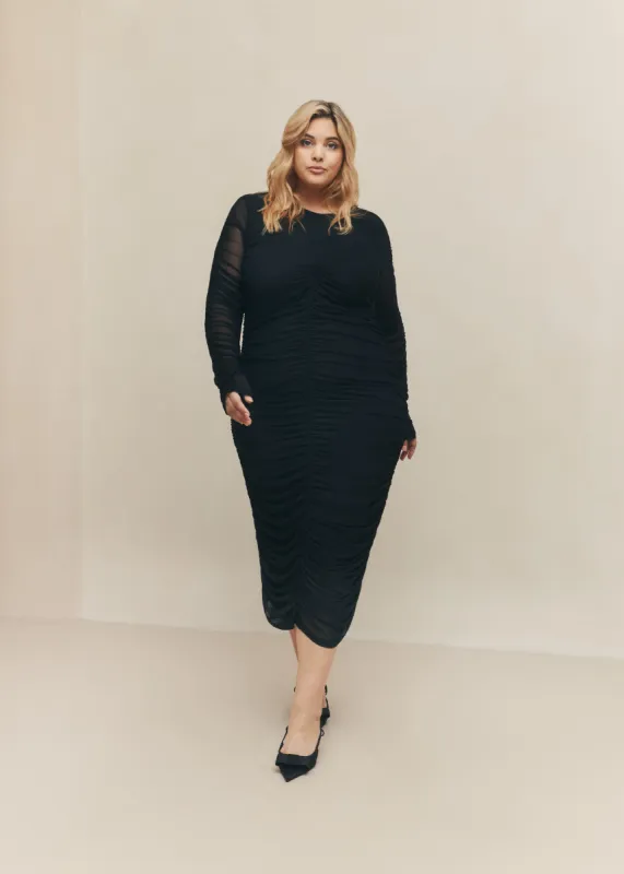 Ruched Sleeved Mesh Dress sold by Hilary Macmillan