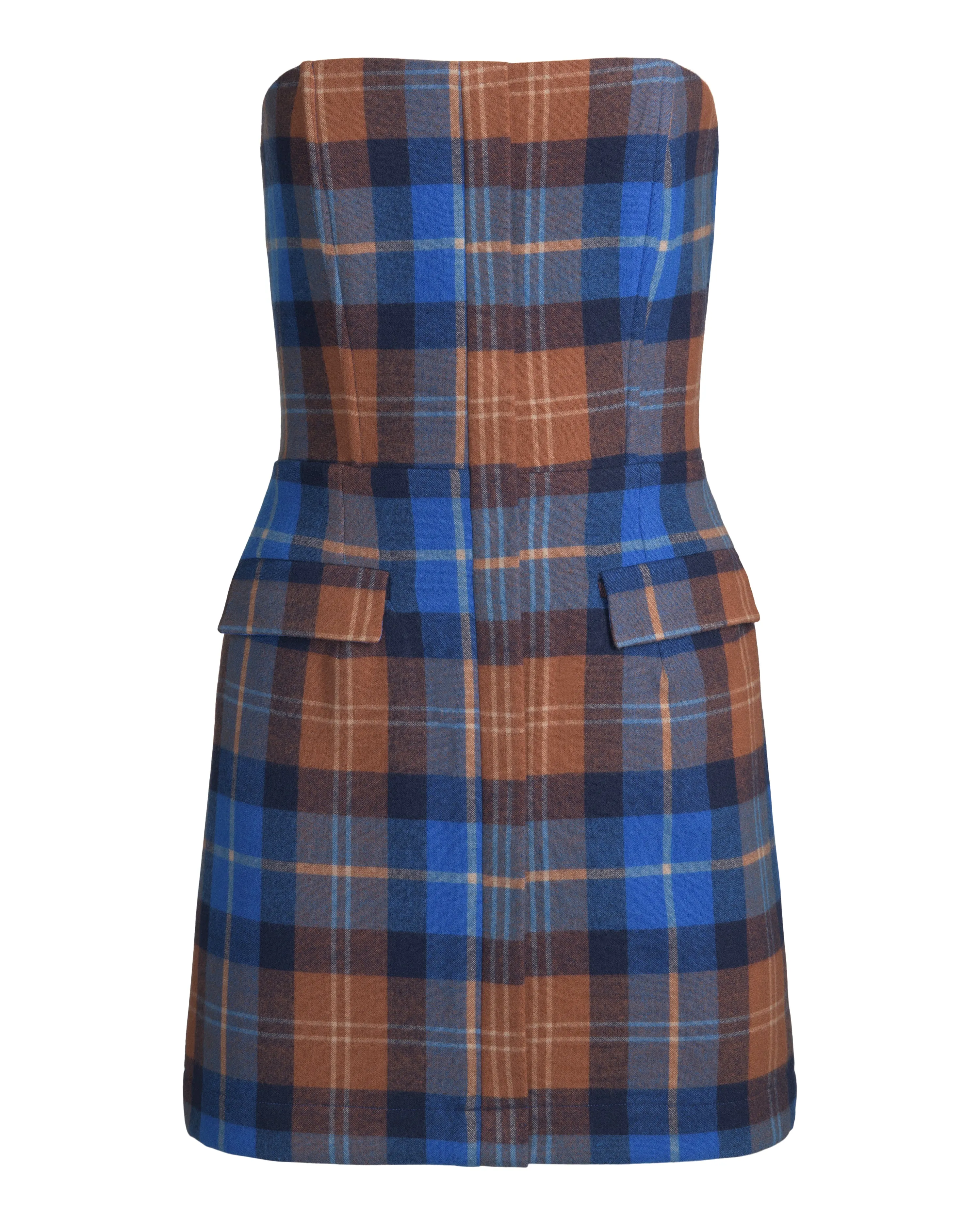 Plaid Strapless Mini Dress sold by Hilary Macmillan product image thumbnail 3