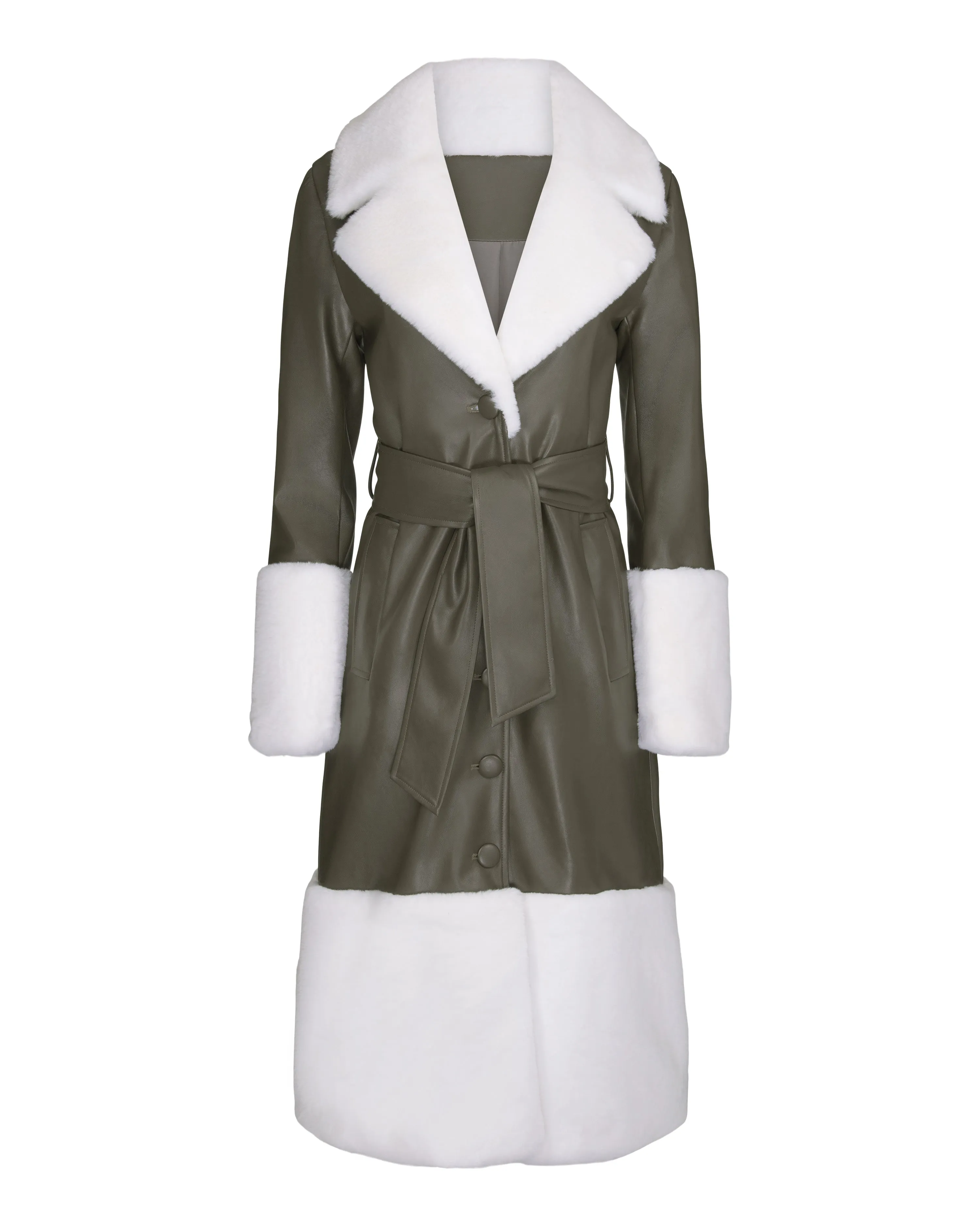 Contrast Faux Fur Trimmed Coat sold by Hilary Macmillan product image thumbnail 2