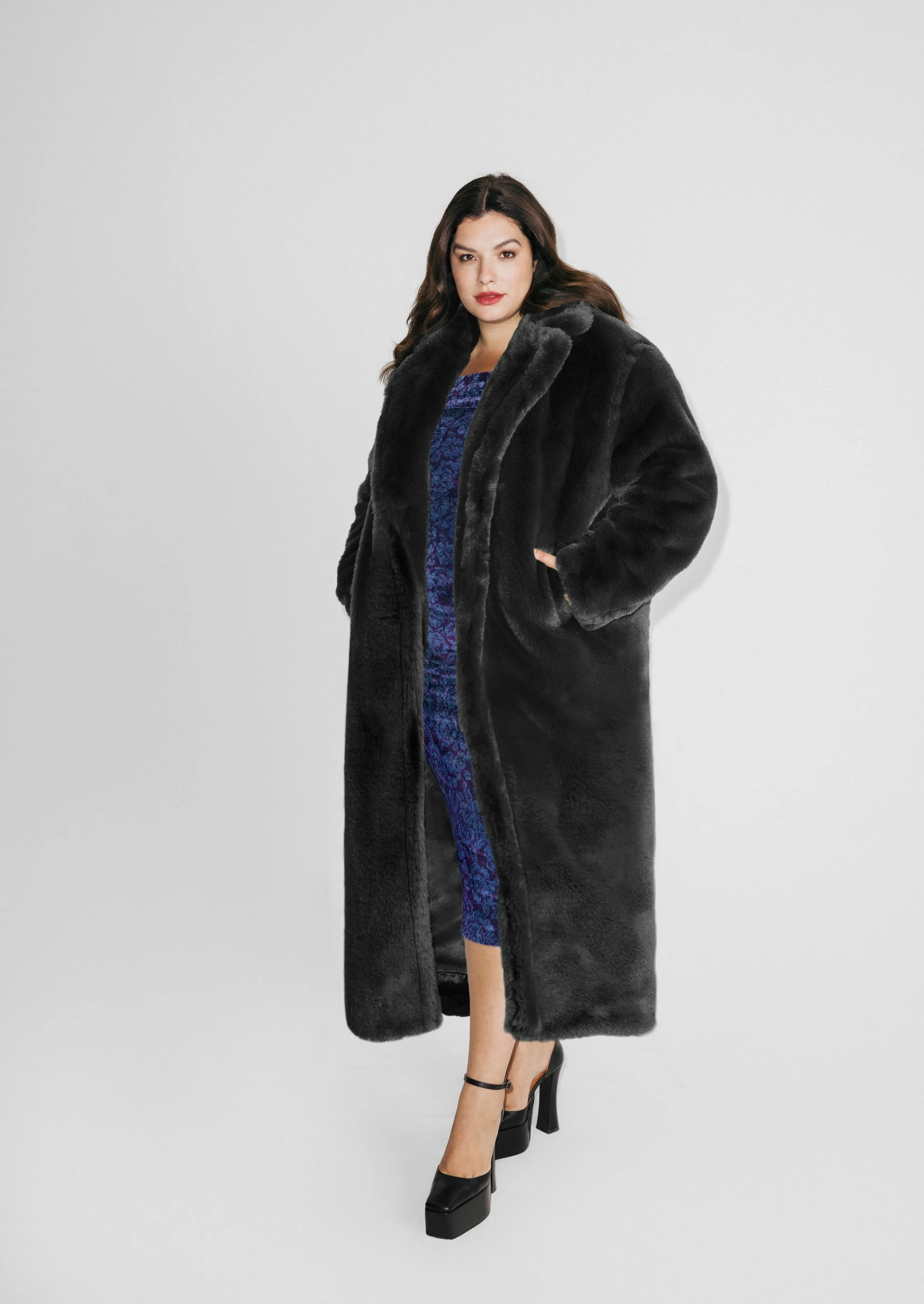 Long Black Teddy Coat sold by Hilary Macmillan product image thumbnail 3