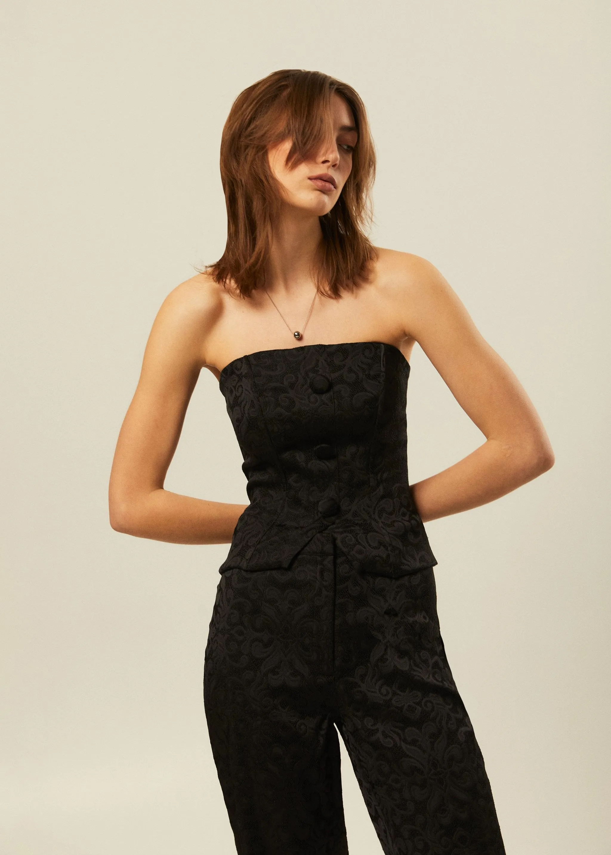 Paisley Tuxedo Corset Top sold by Hilary Macmillan