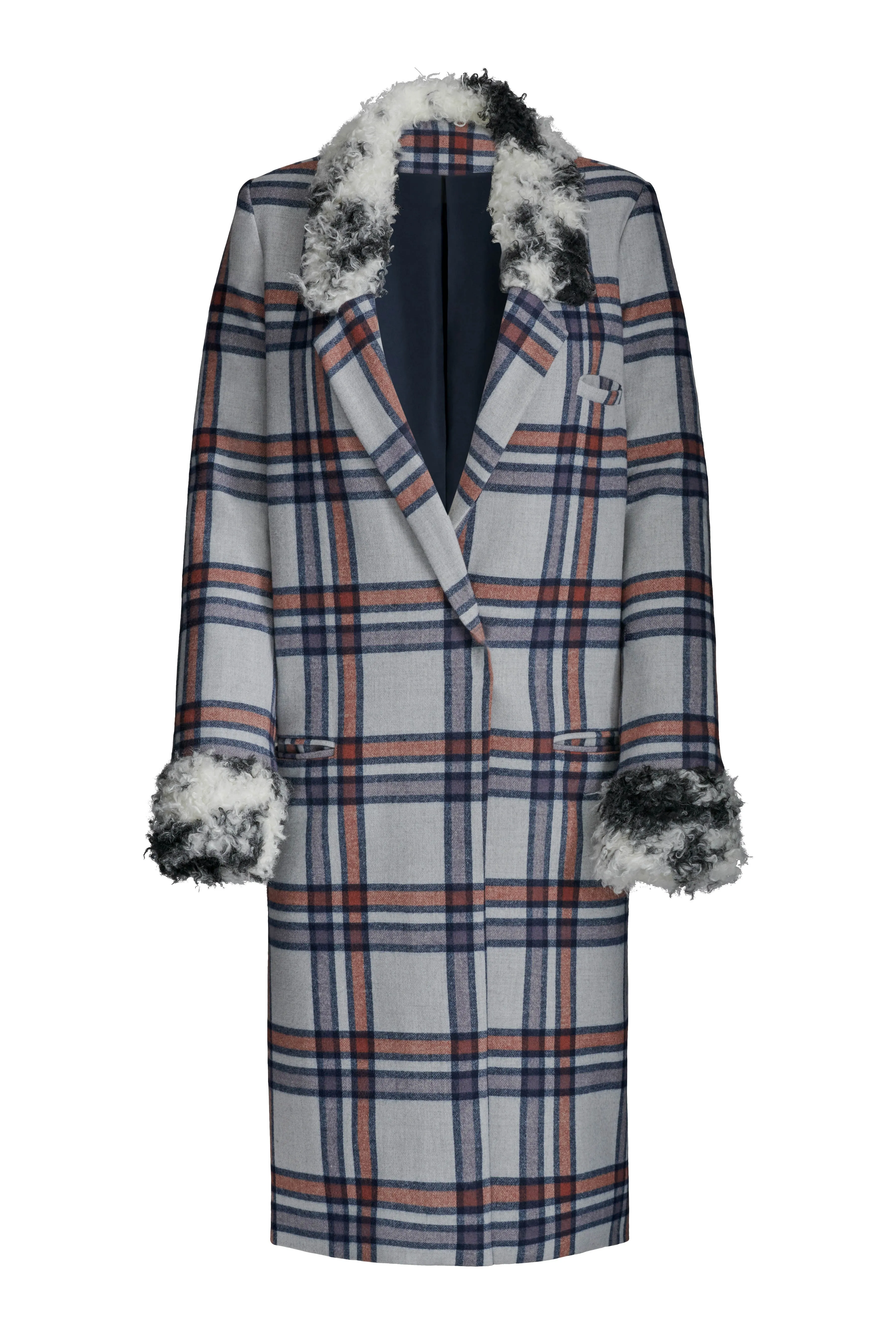 Plaid and Cow Cuff Coat sold by Hilary Macmillan product image thumbnail 2
