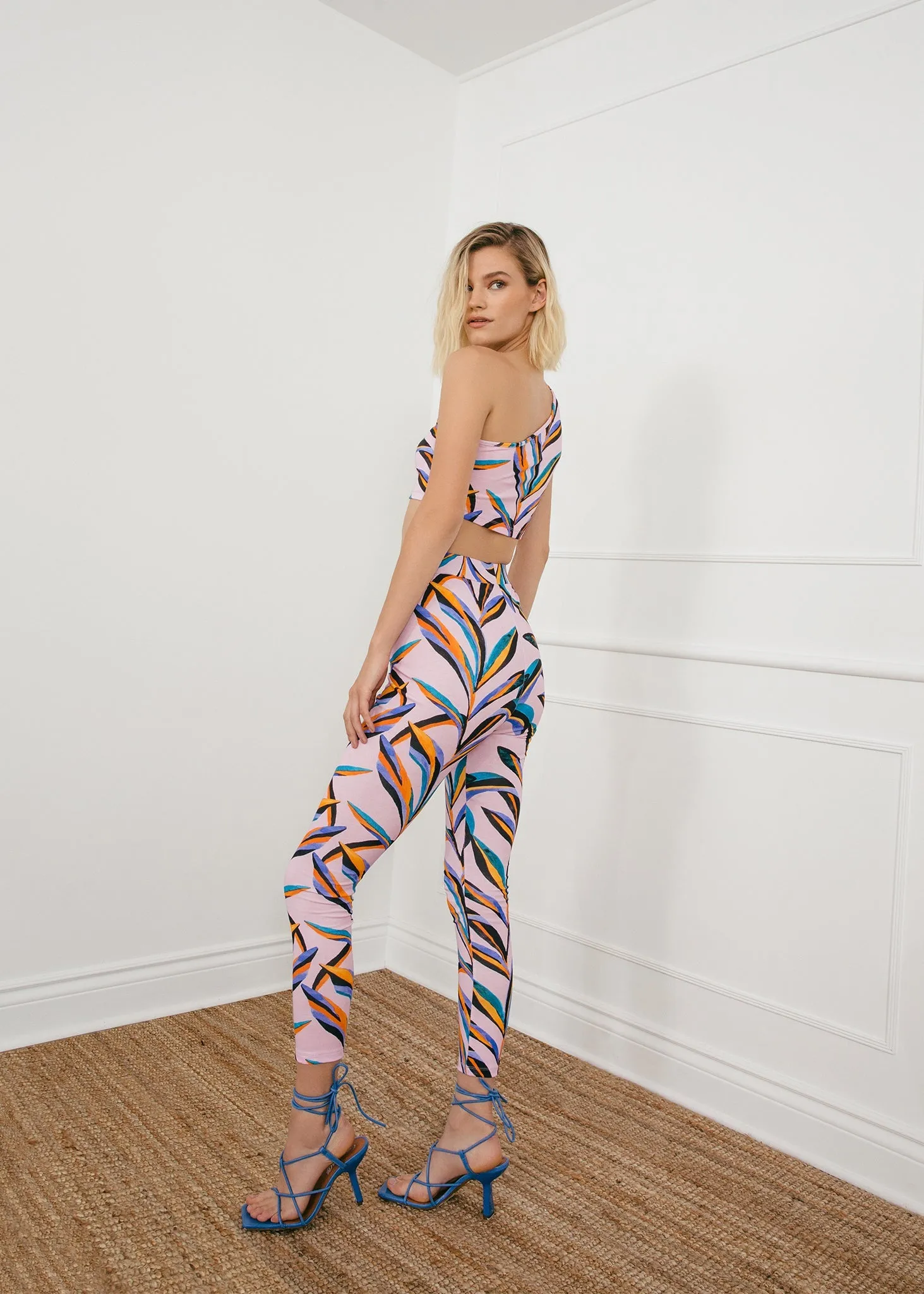 Palm Print One Shoulder Crop Top sold by Hilary Macmillan product image thumbnail 4
