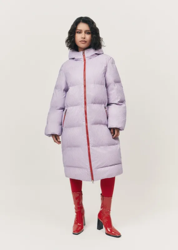 Purple Shimmer Puffer made by Hilary Macmillan