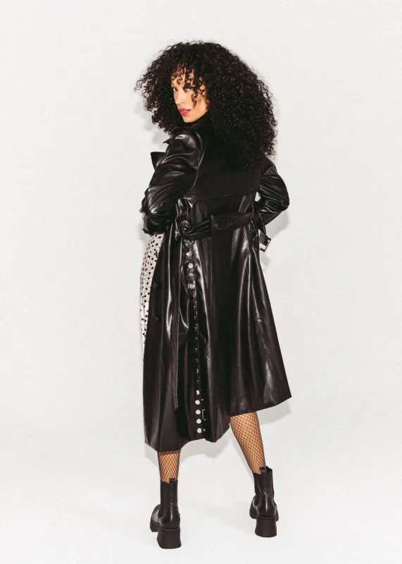 Black Side Snap Trench With Wrap Belt sold by Hilary Macmillan