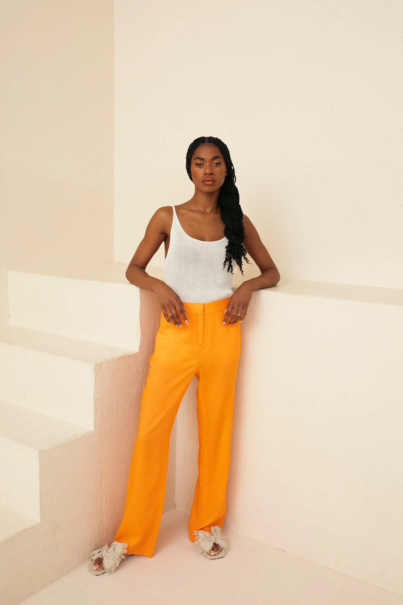 Orange Linen Fabric sold by Hilary Macmillan product image thumbnail 3