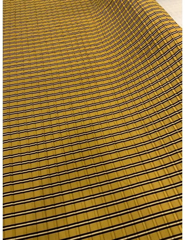 Pleated Yellow Stripe Fabric sold by Hilary Macmillan