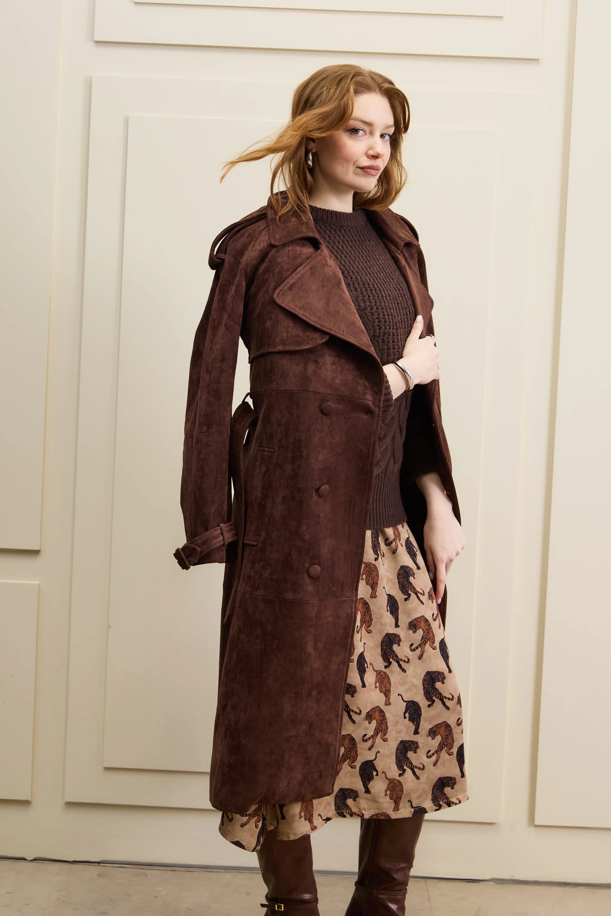 Brown Suede Trench Coat sold by Hilary Macmillan product image thumbnail 3