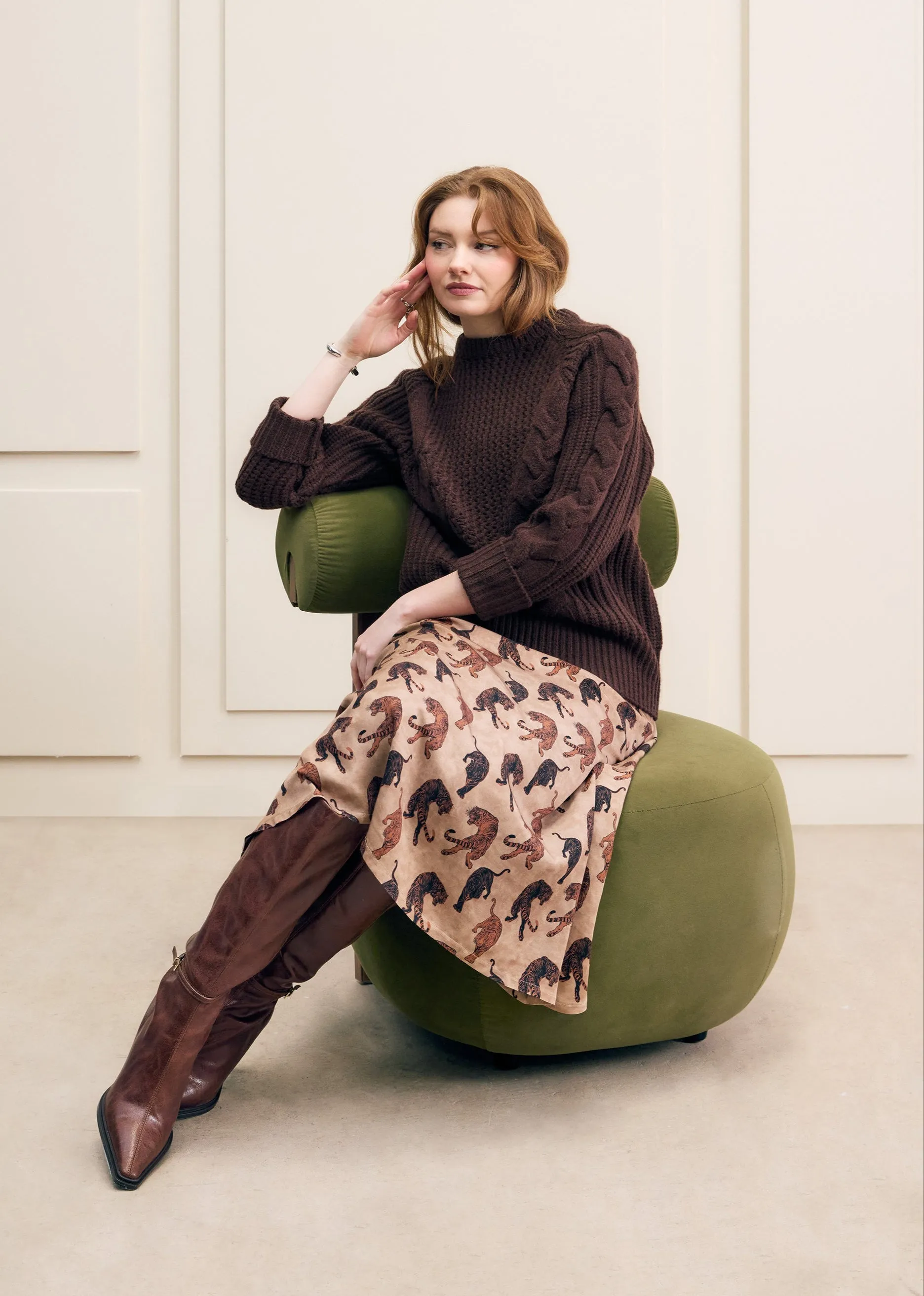 Tiger Print Midi Skirt sold by Hilary Macmillan product image thumbnail 3