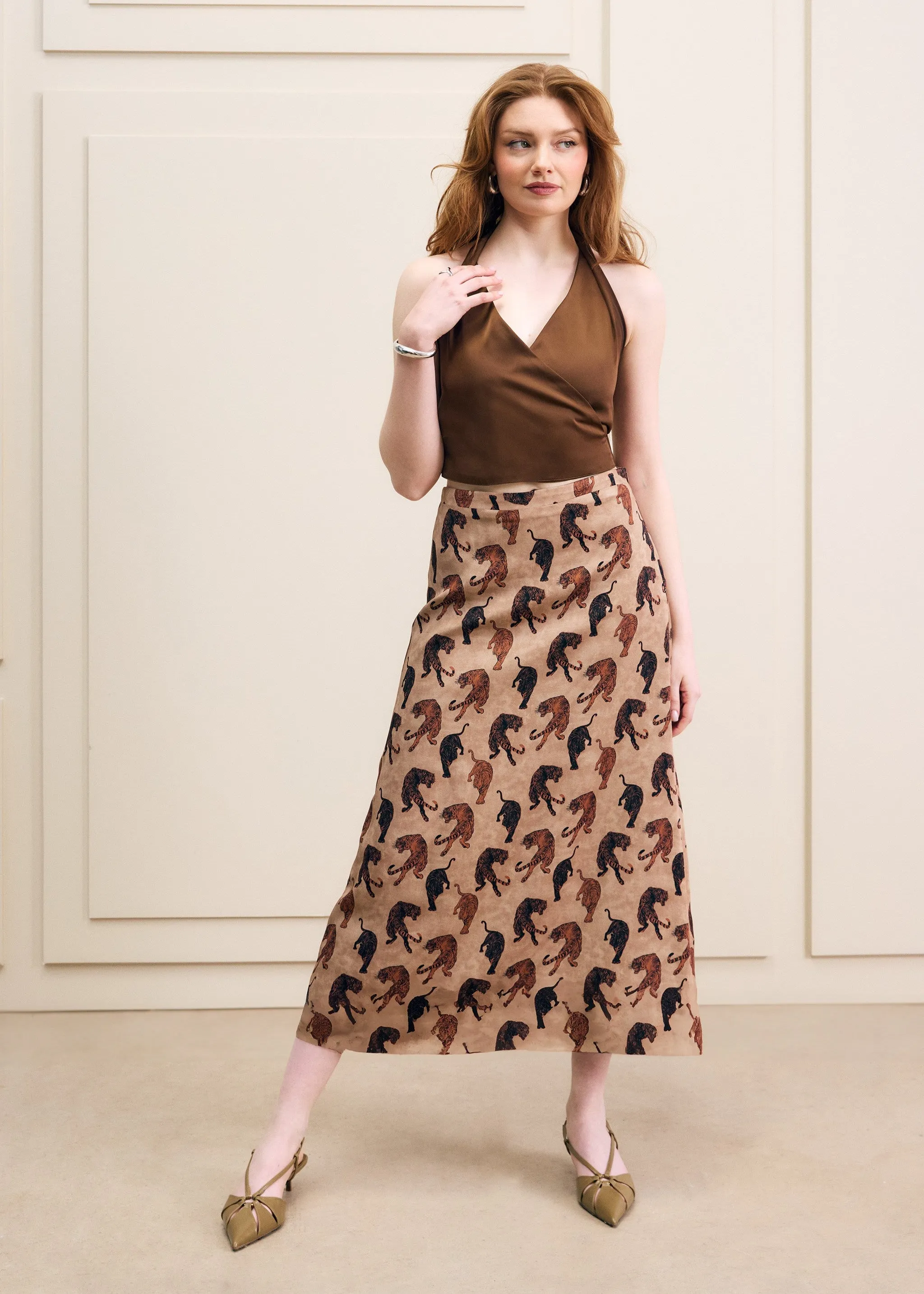 Tiger Print Midi Skirt sold by Hilary Macmillan product image thumbnail 4