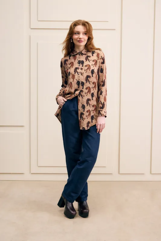 Tiger Print Long Sleeve Blouse sold by Hilary Macmillan
