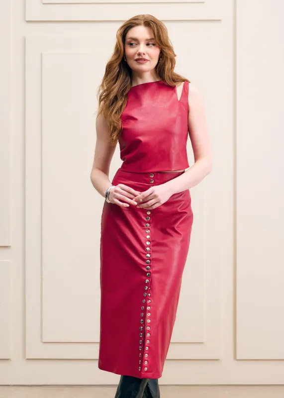 Cut-Out 'Leather' Top made by Hilary Macmillan