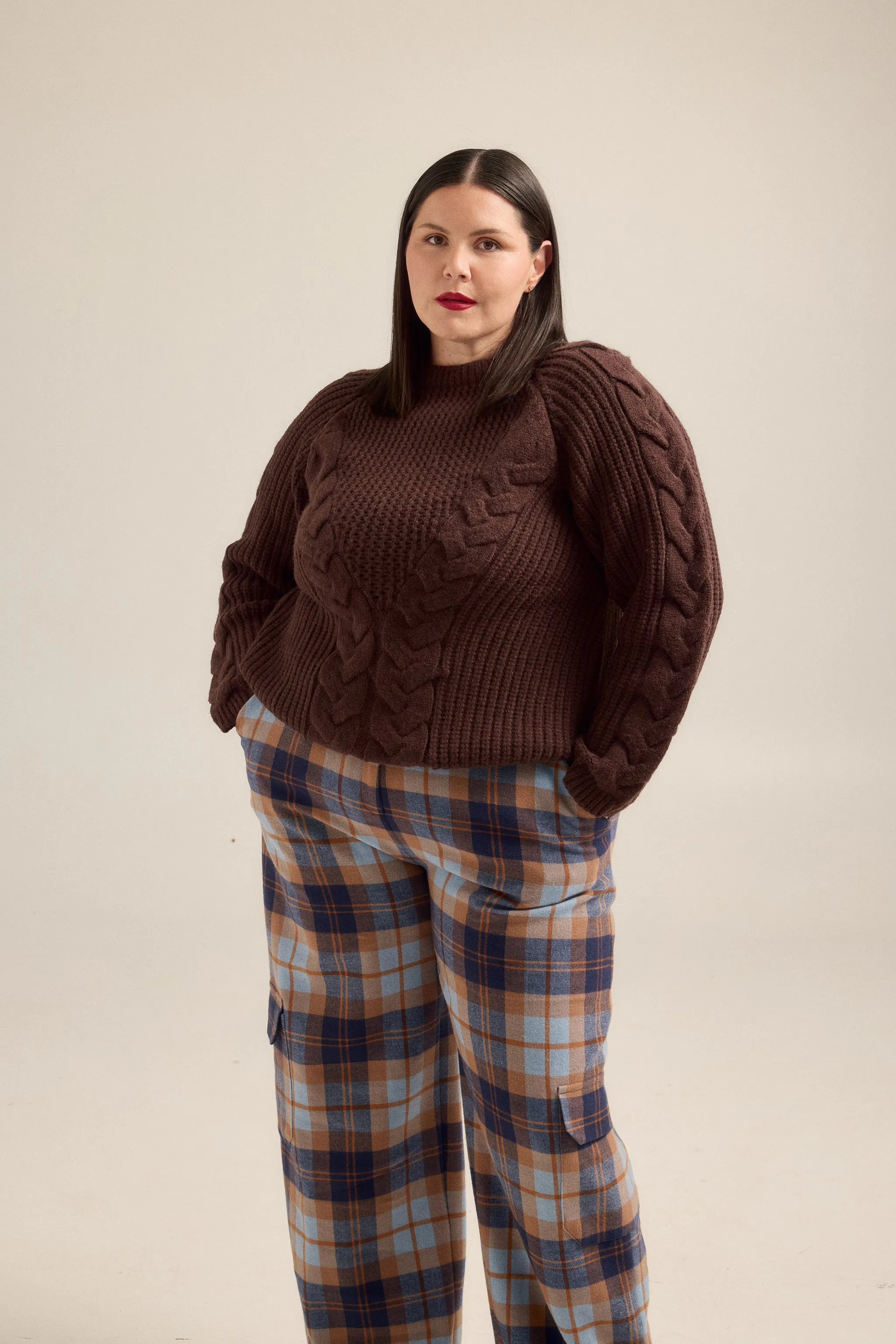 Blue Plaid Cargo Pants sold by Hilary Macmillan product image thumbnail 3