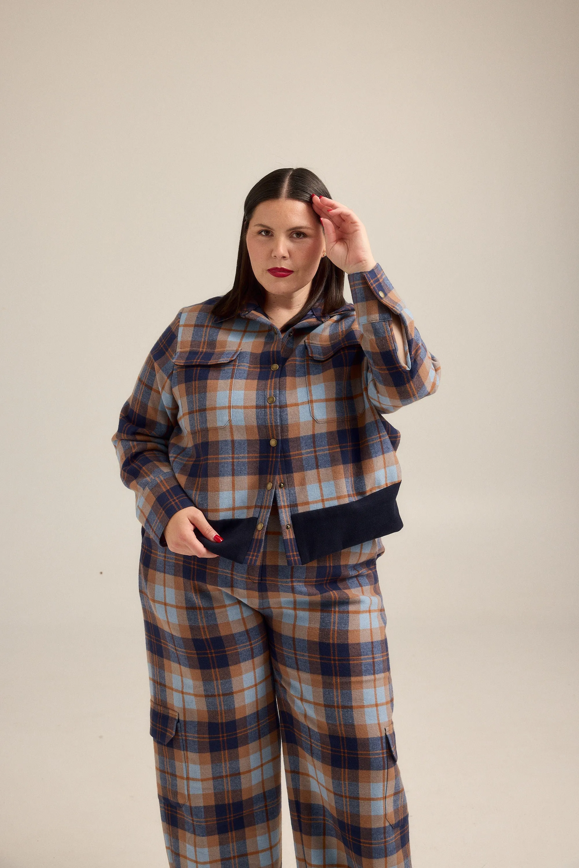 Blue Plaid Bomber Jacket sold by Hilary Macmillan product image thumbnail 2