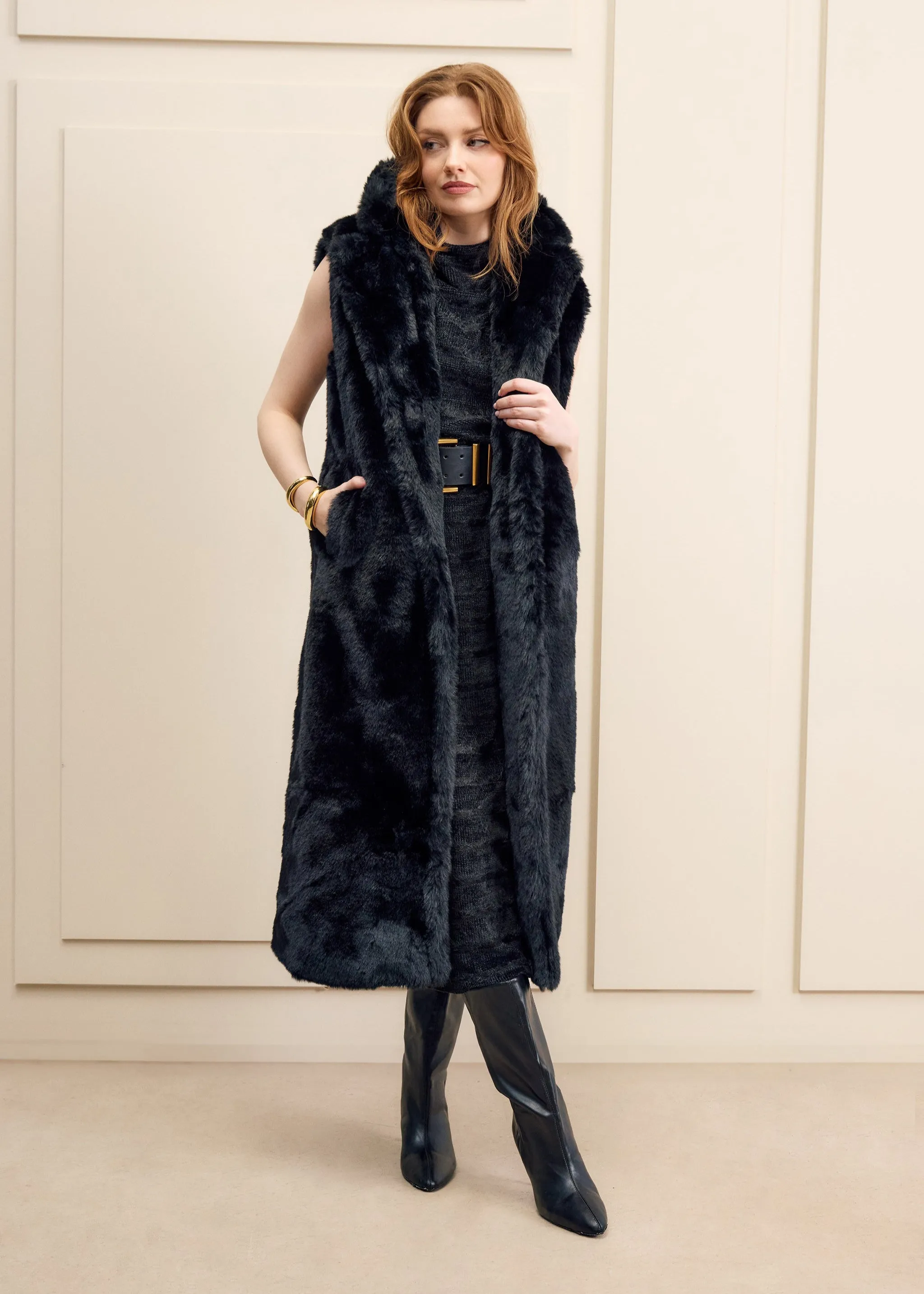 Faux Fur Midi Vest sold by Hilary Macmillan