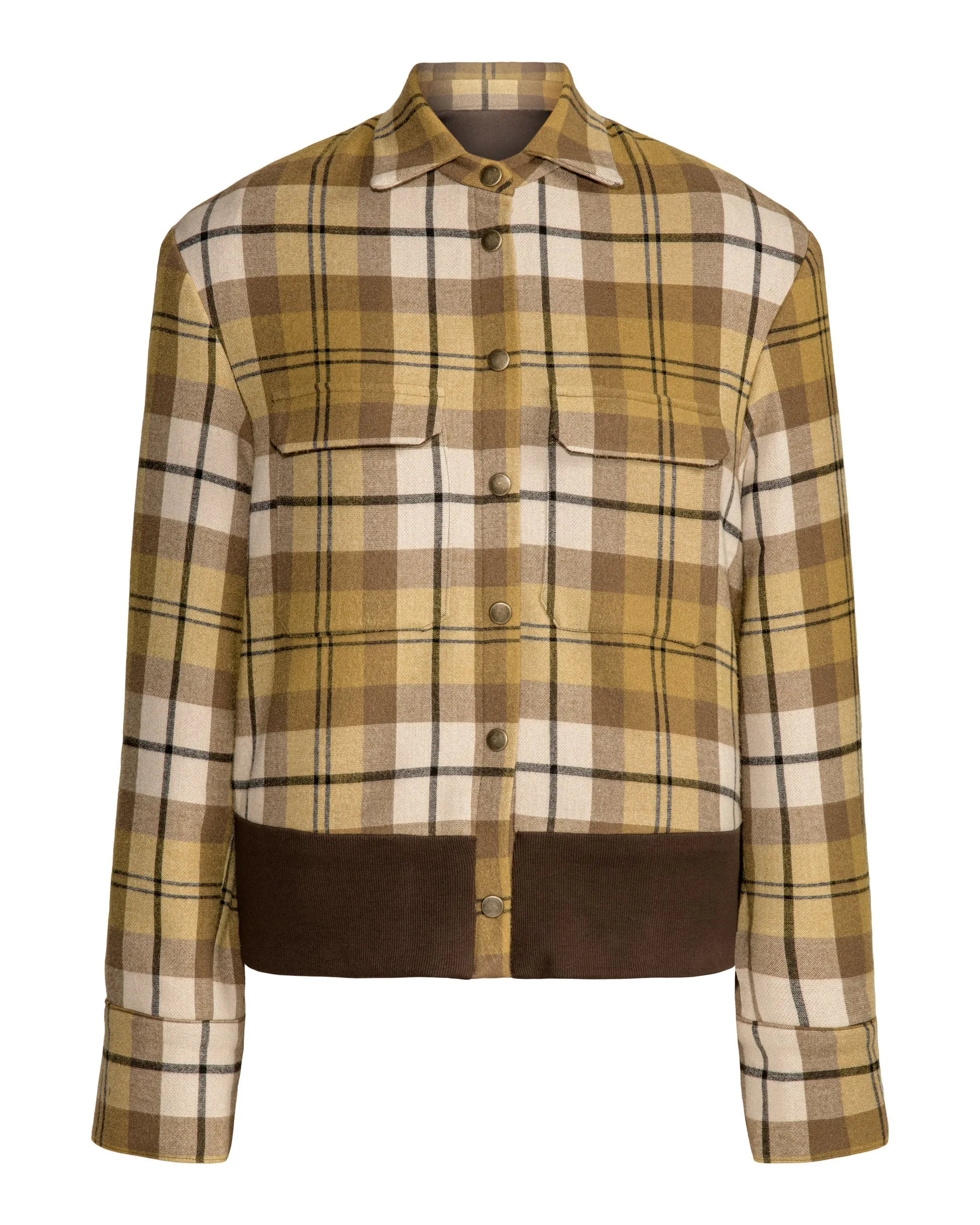 Olive Oil Plaid Bomber Jacket sold by Hilary Macmillan product image thumbnail 3