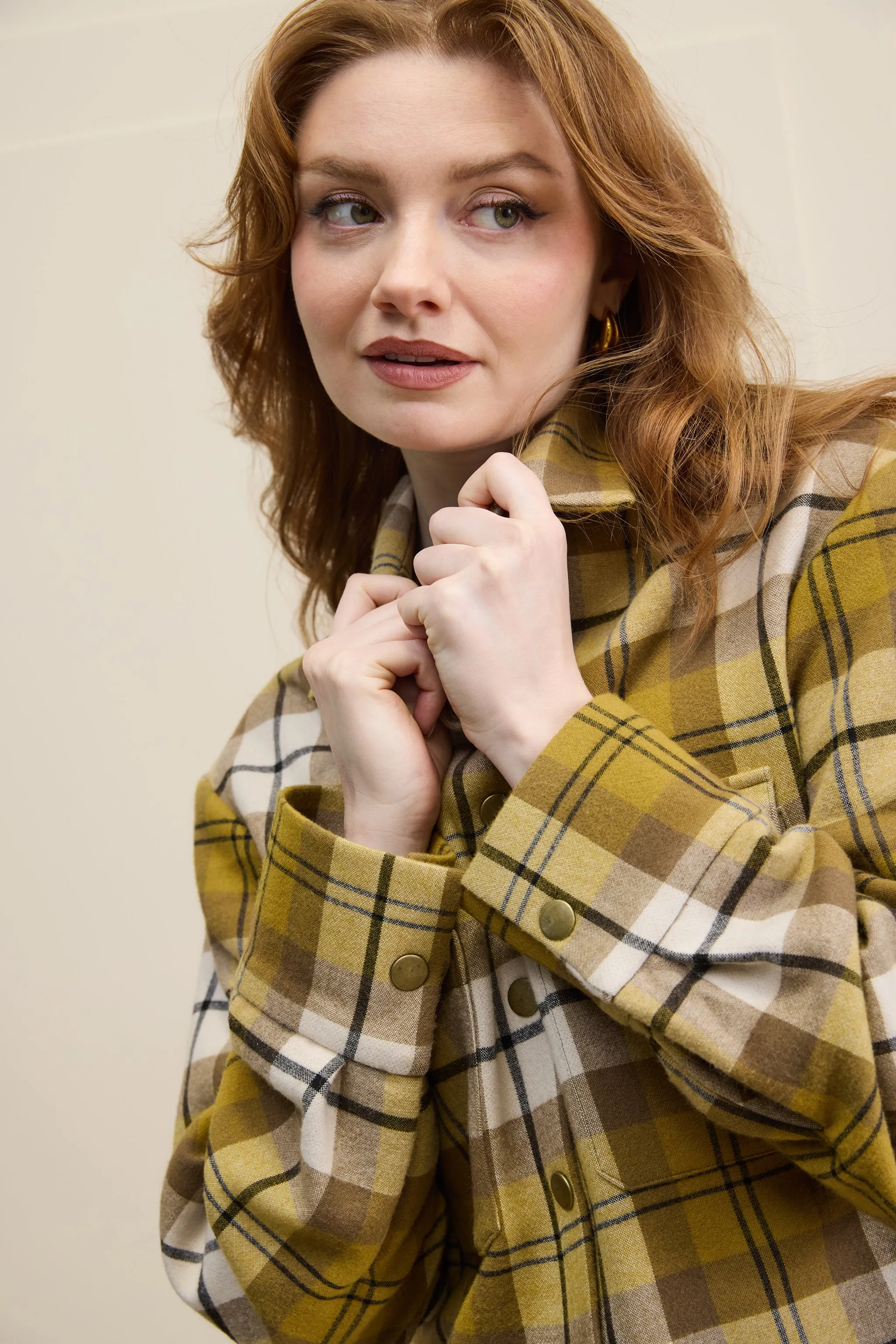 Olive Oil Plaid Bomber Jacket sold by Hilary Macmillan product image thumbnail 2