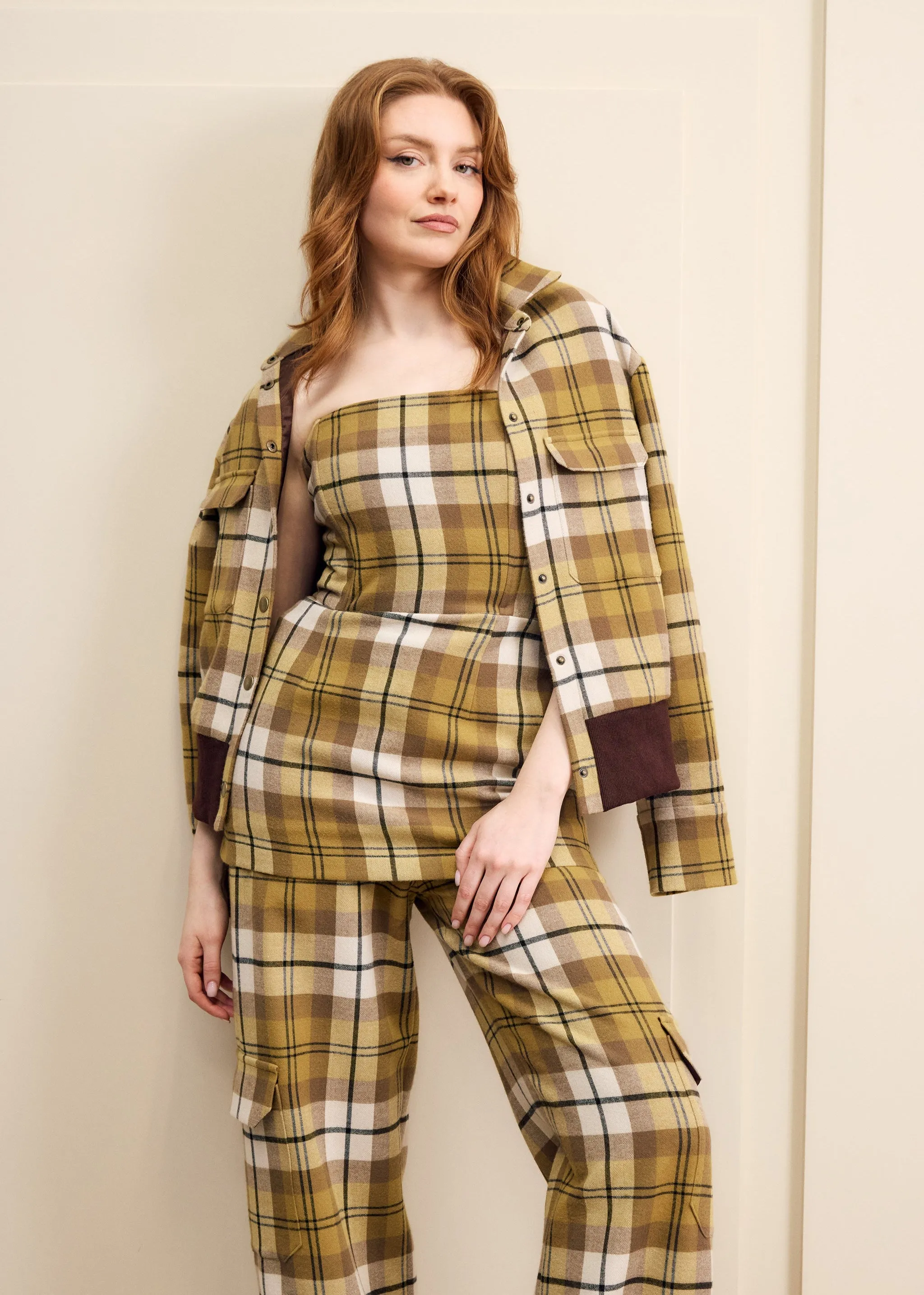 Olive Oil Plaid Bomber Jacket sold by Hilary Macmillan