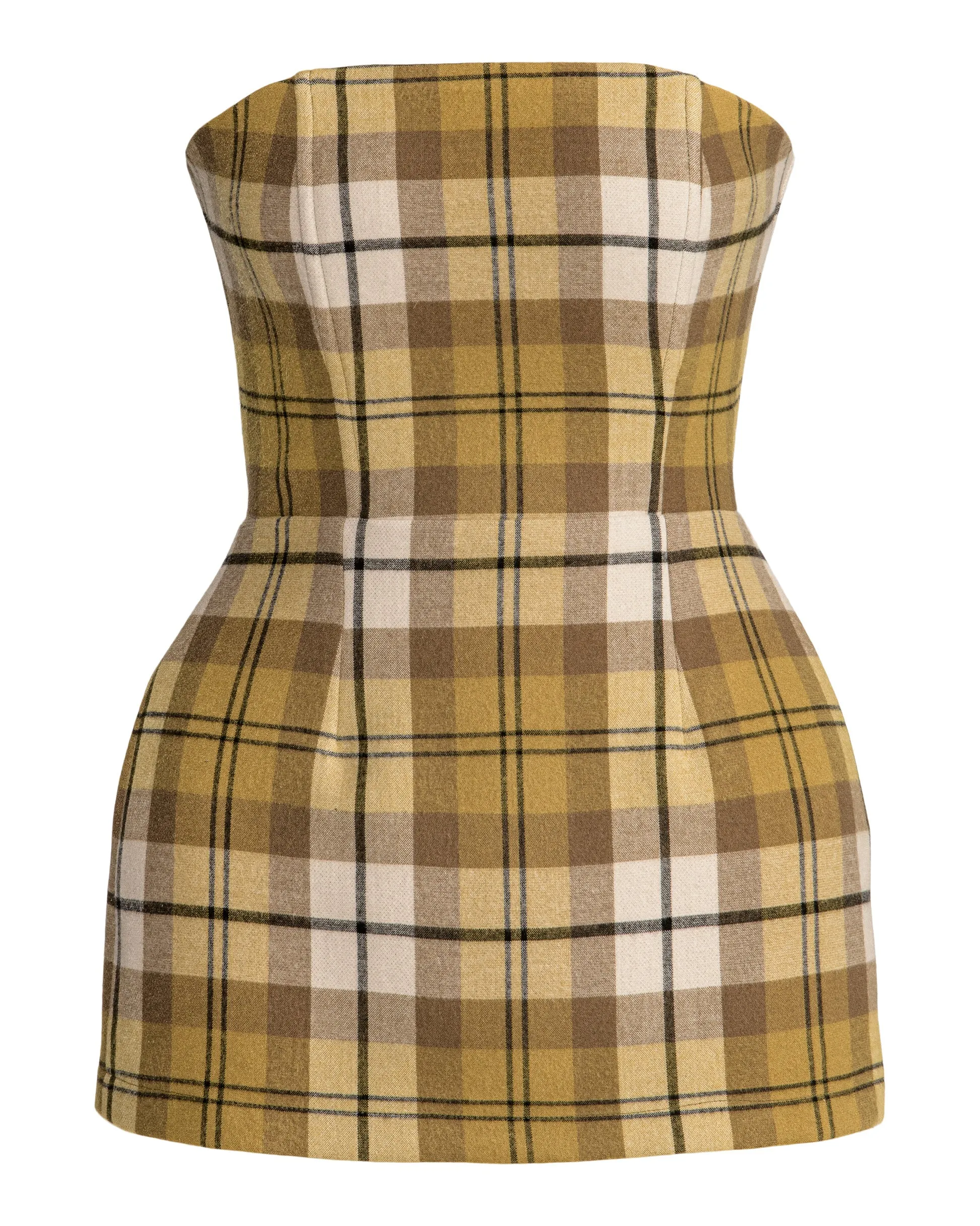 Strapless Olive Oil Plaid Top sold by Hilary Macmillan product image thumbnail 3