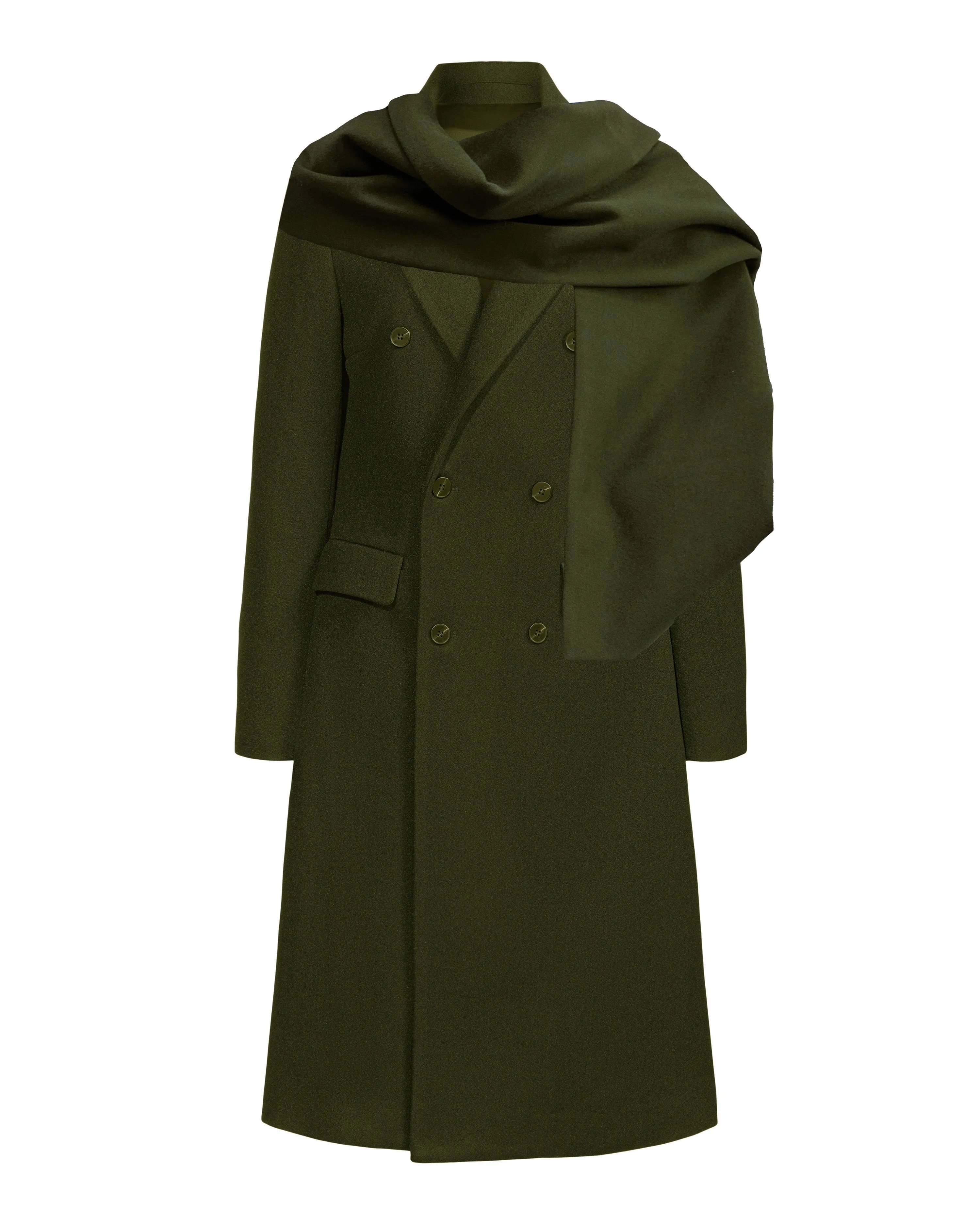 Olive PeaCoat with Detachable Scarf sold by Hilary Macmillan product image thumbnail 5
