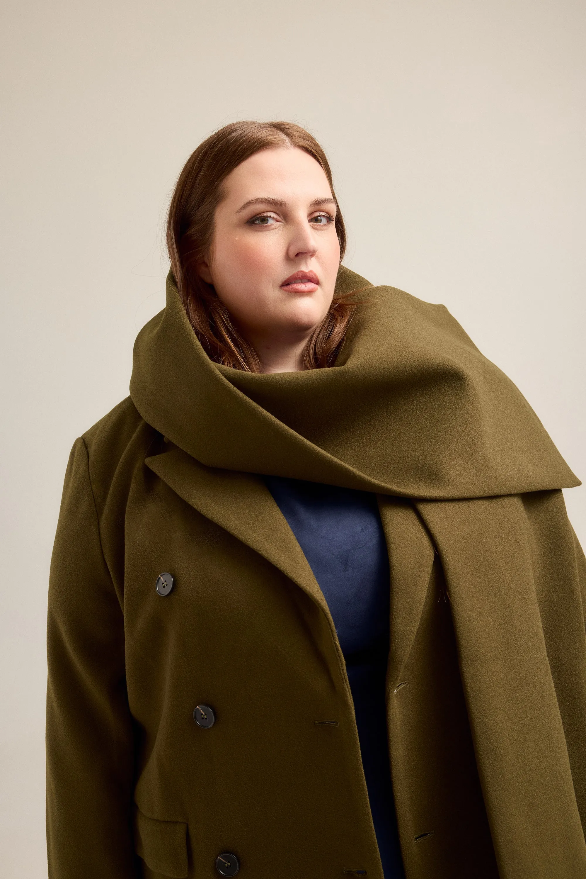 Olive PeaCoat with Detachable Scarf sold by Hilary Macmillan product image thumbnail 3