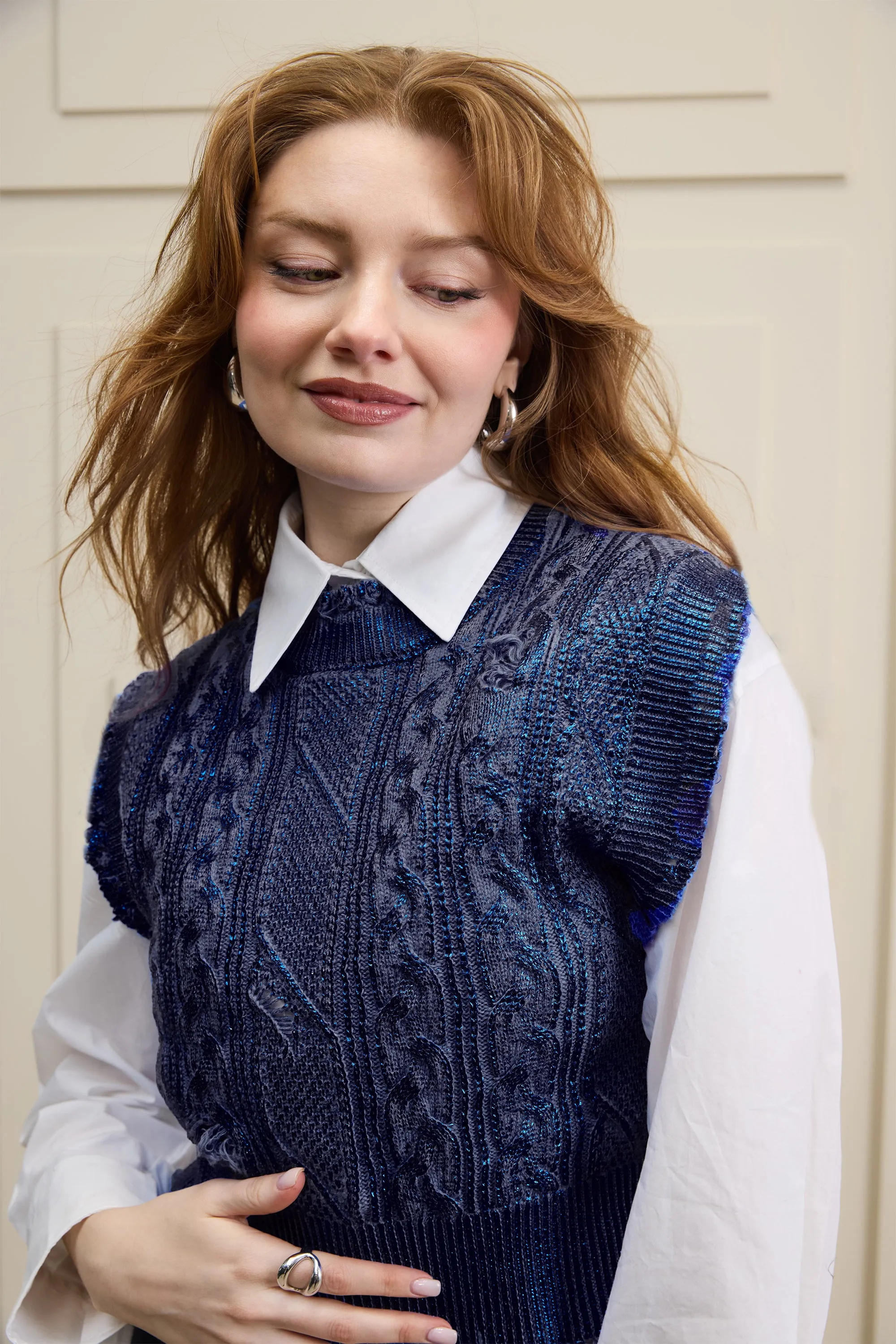 Navy Sweater Vest sold by Hilary Macmillan product image thumbnail 3