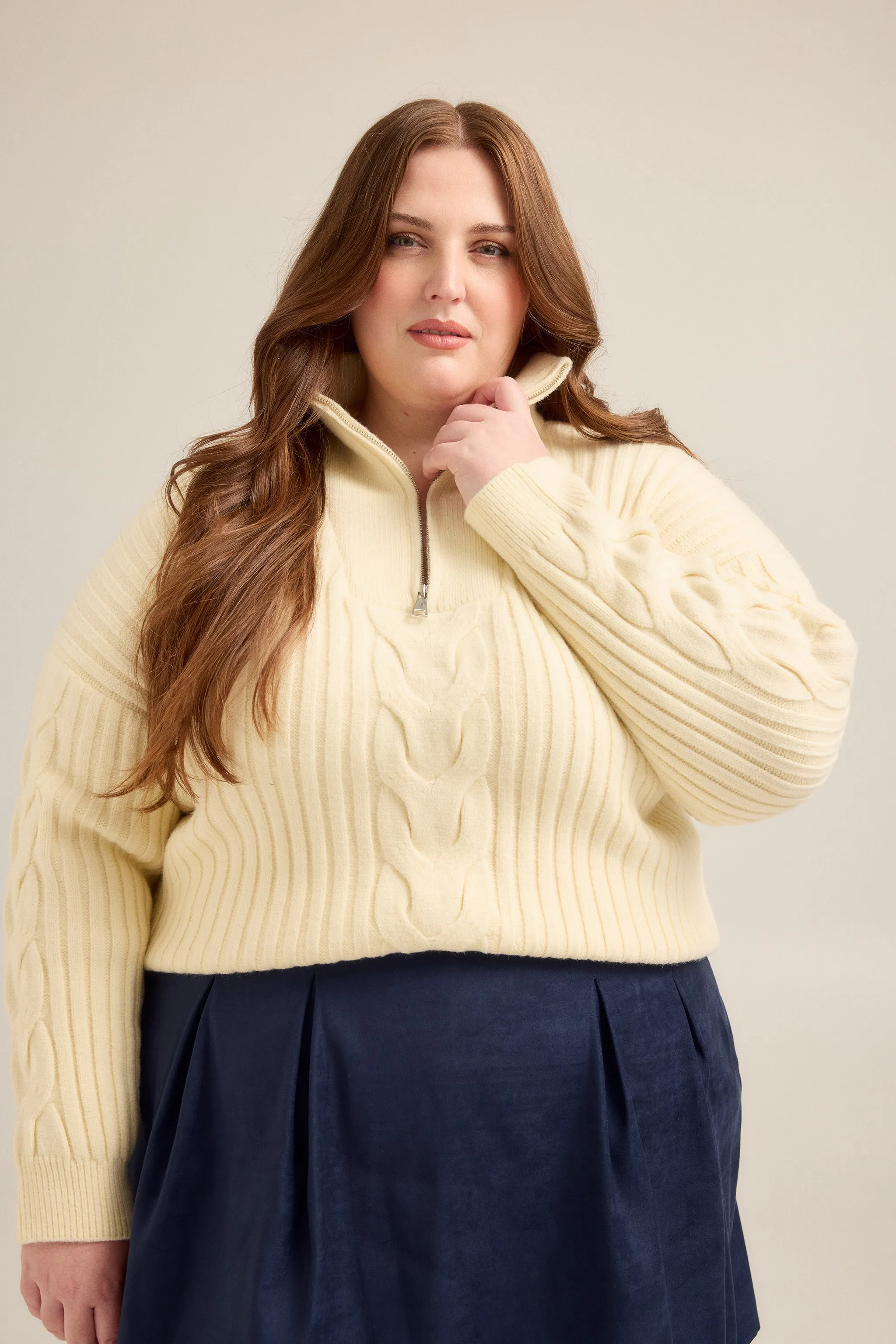 Half Zip Cable Knit Sweater sold by Hilary Macmillan product image thumbnail 2