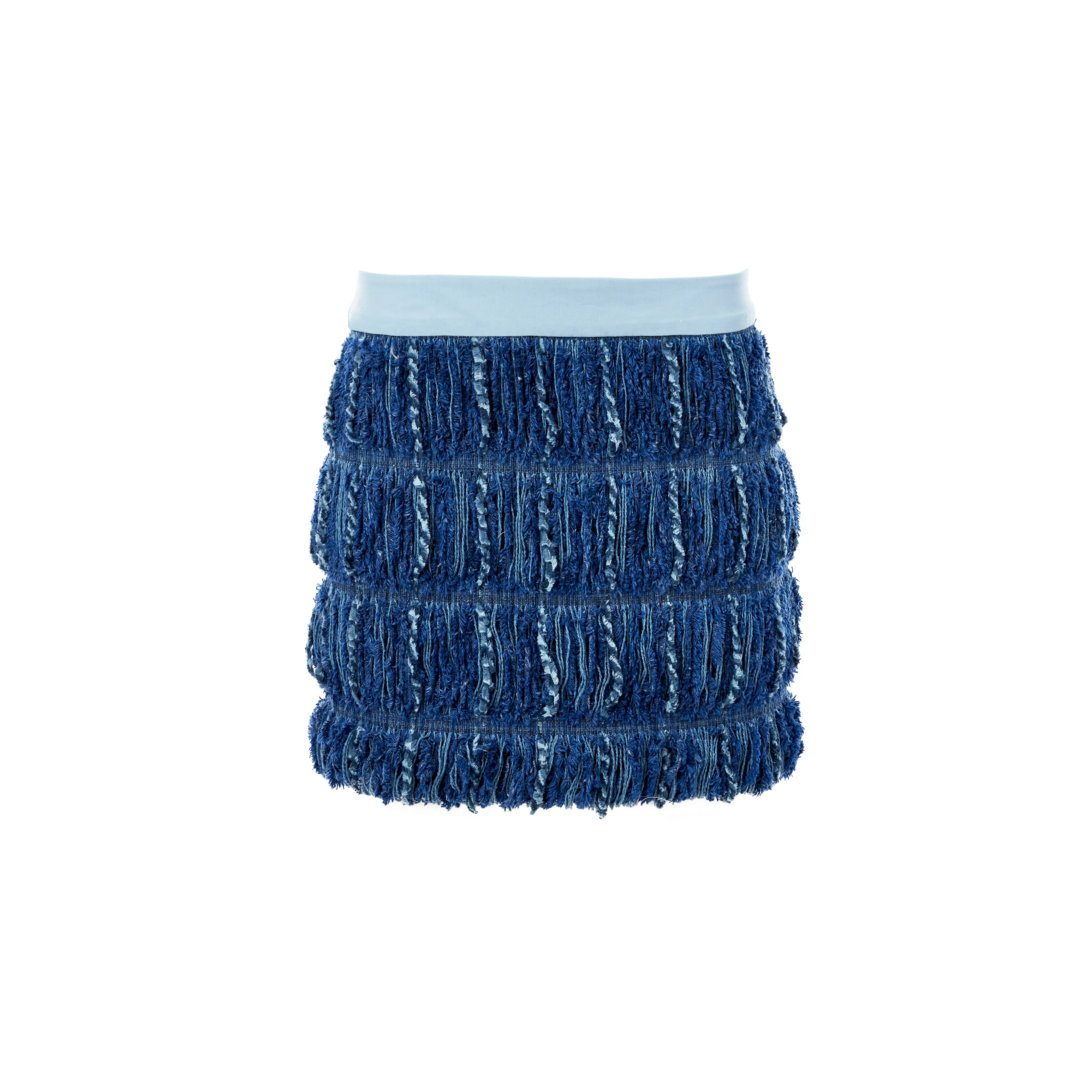 Textured Blue Woven Mini Skirt sold by Hilary Macmillan product image thumbnail 2