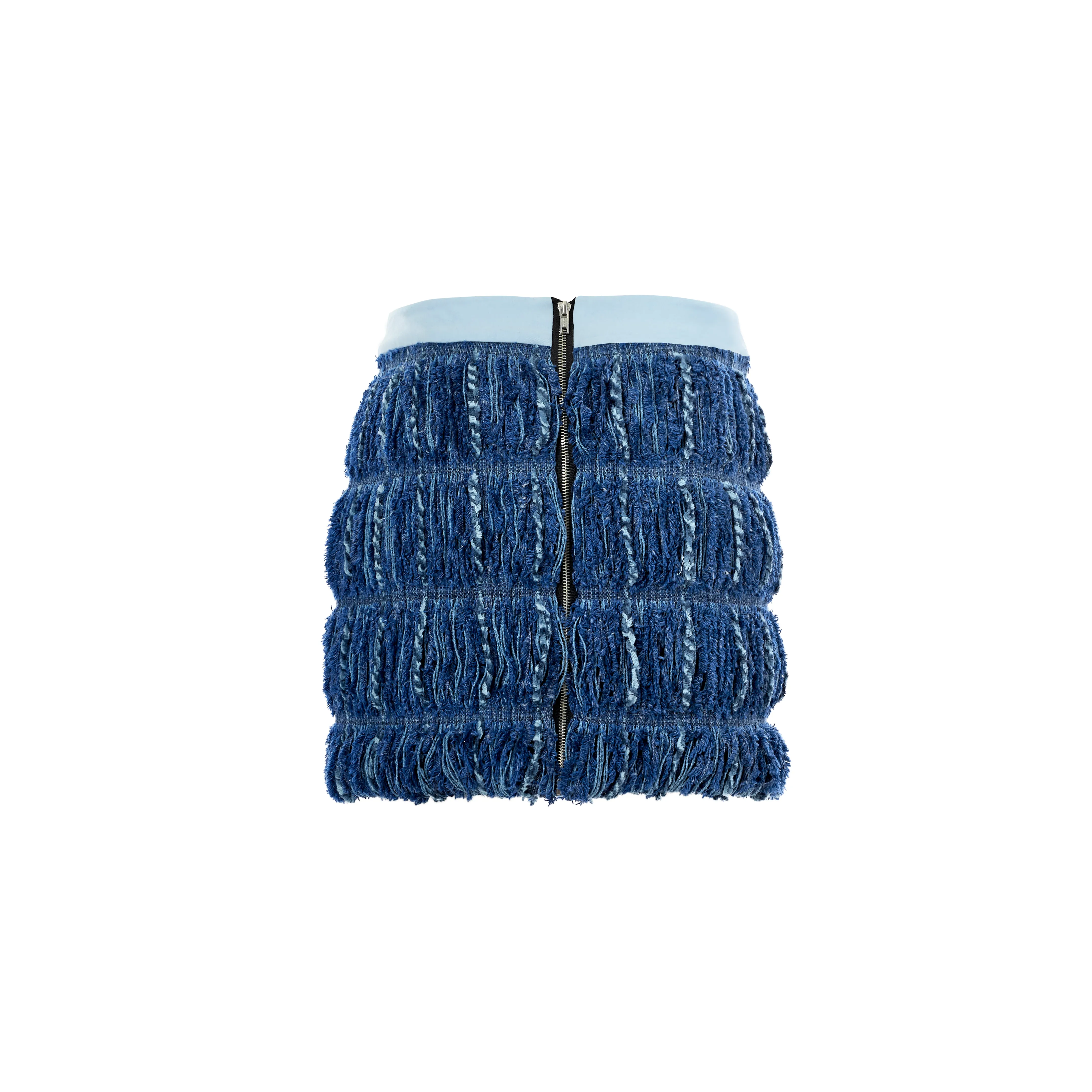 Textured Blue Woven Mini Skirt sold by Hilary Macmillan product image thumbnail 3