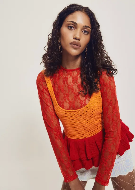 Lace Long Sleeve Top made by Hilary Macmillan