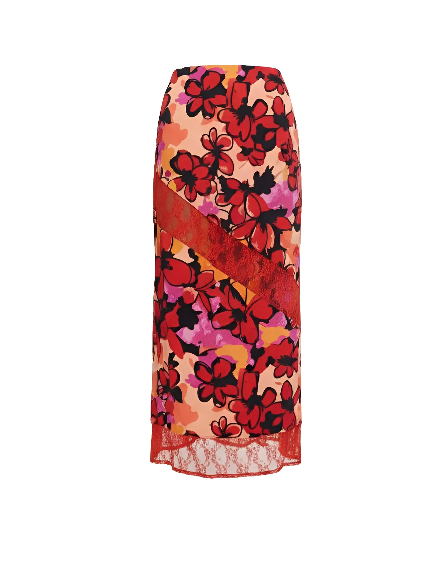 Floral Crepe & Lace Midi Skirt sold by Hilary Macmillan product image thumbnail 3