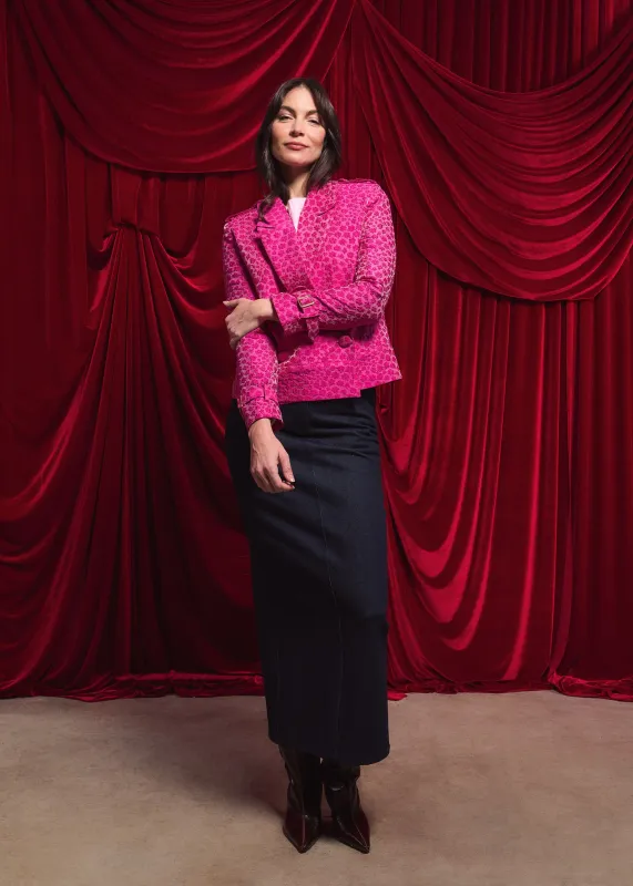 Cropped Pink Blazer Jacket made by Hilary Macmillan