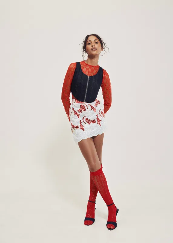 Lace Asymmetrical Hem Skirt made by Hilary Macmillan