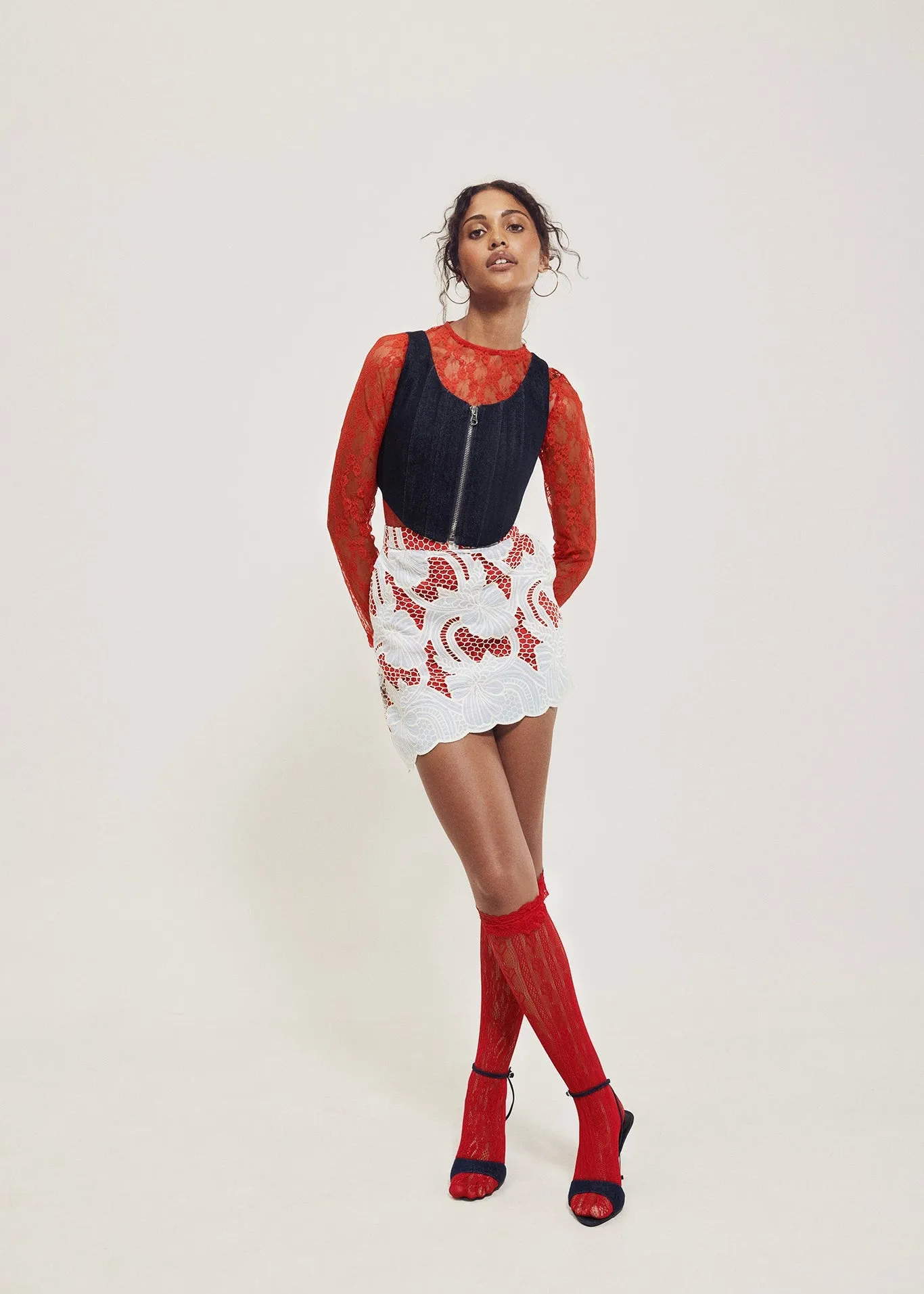 Lace Asymmetrical Hem Skirt sold by Hilary Macmillan