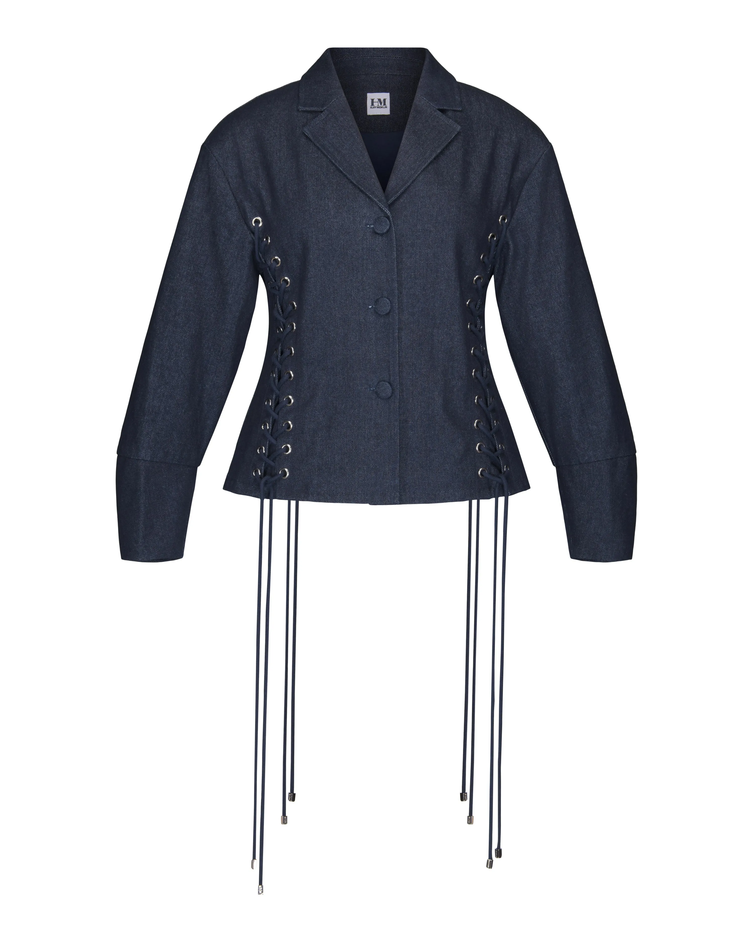 Lace Up Exaggerated Sleeve Denim Jacket sold by Hilary Macmillan product image thumbnail 2