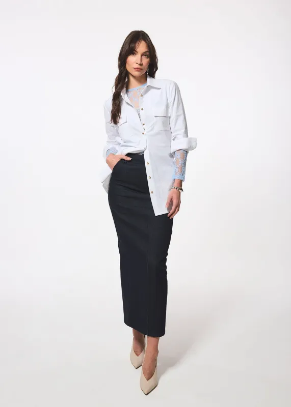 White Cotton Blouse with Ties made by Hilary Macmillan