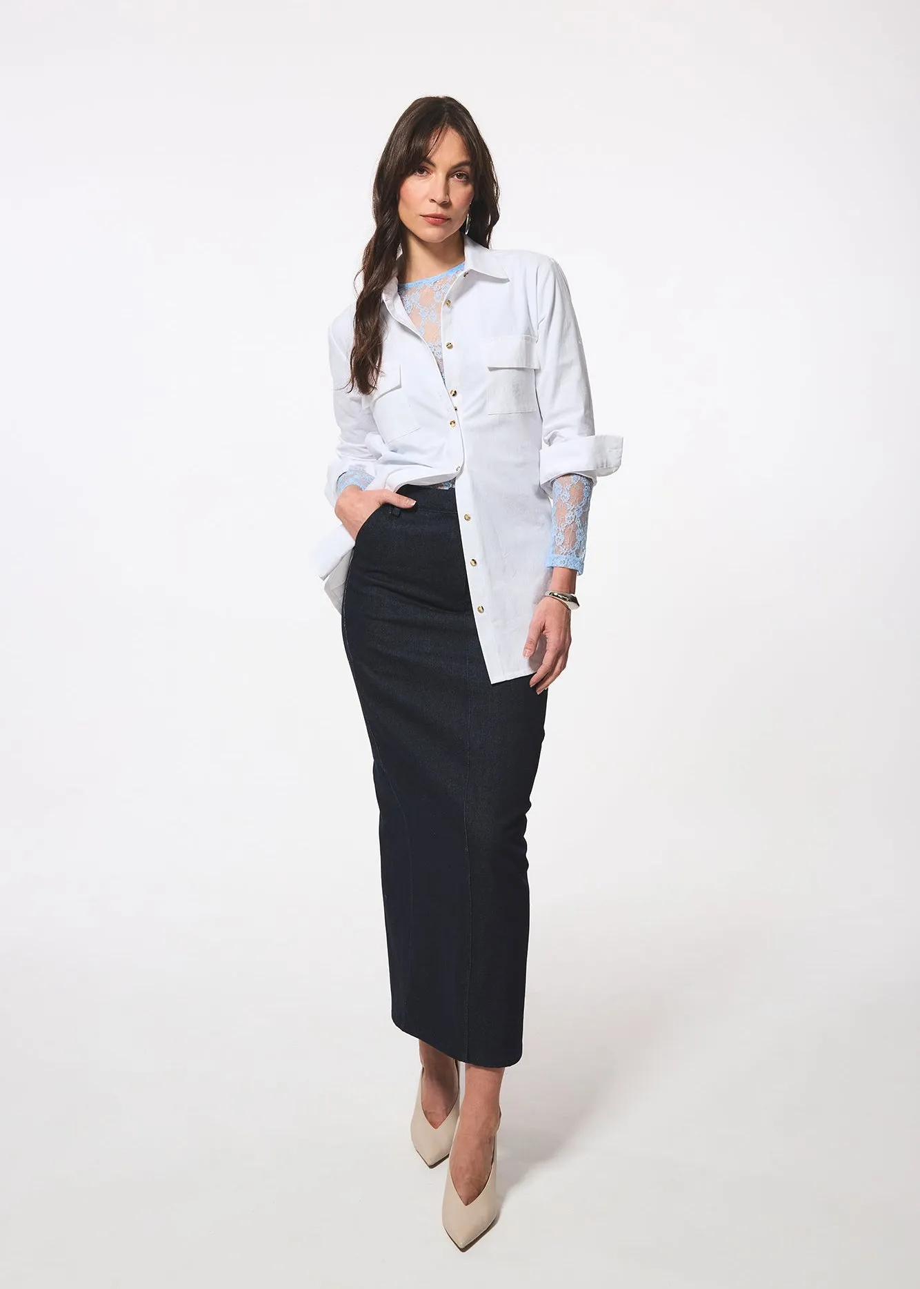 White Cotton Blouse with Ties sold by Hilary Macmillan