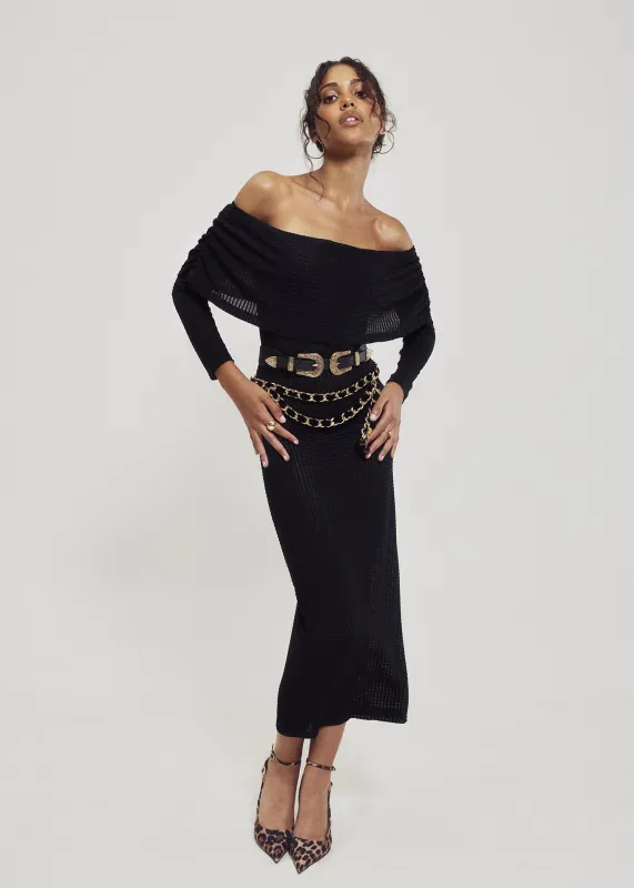 Geometric Knit Cowl Neck Dress made by Hilary Macmillan