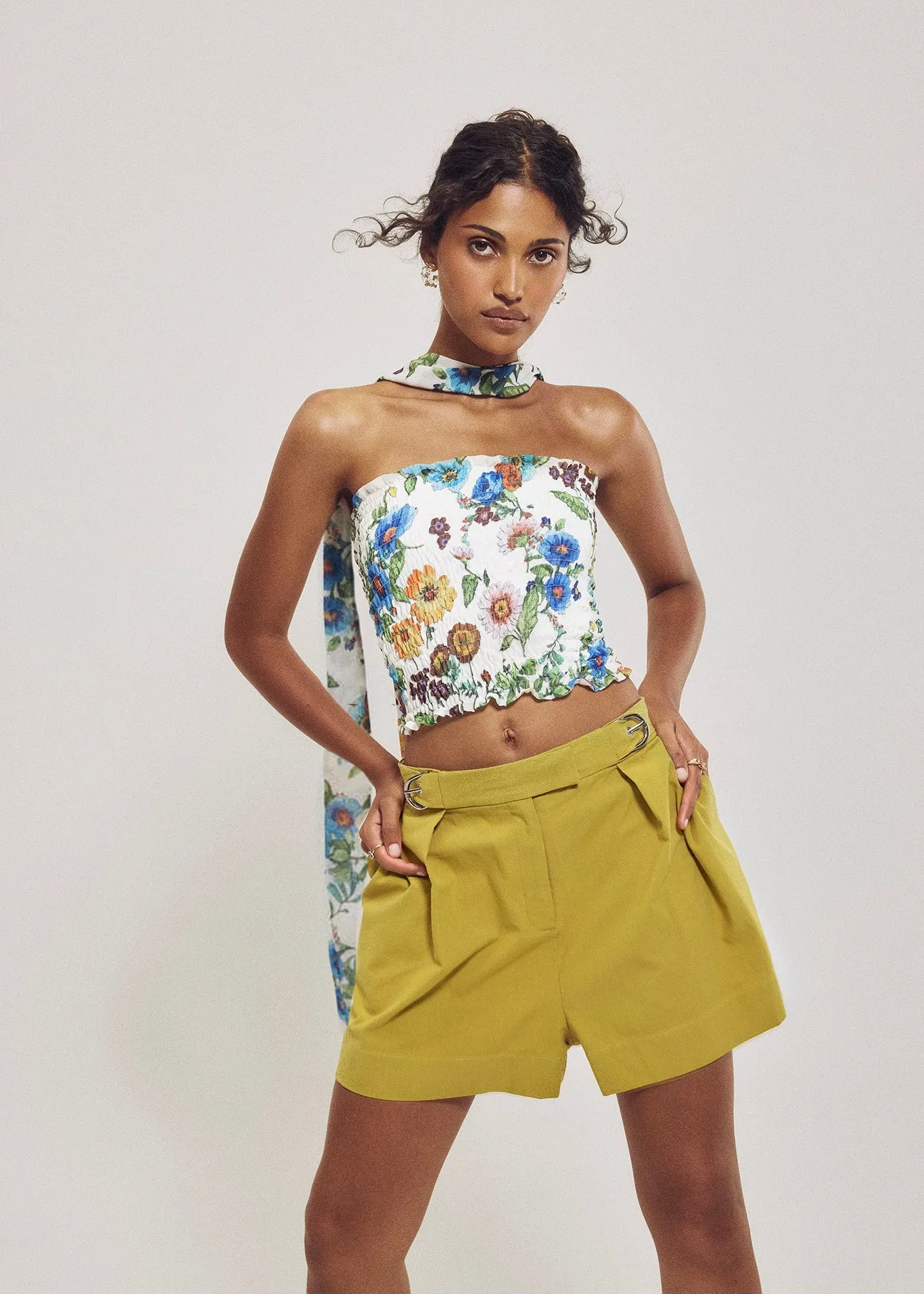 Ruched Floral Tube Top with Scarf sold by Hilary Macmillan product image thumbnail 3