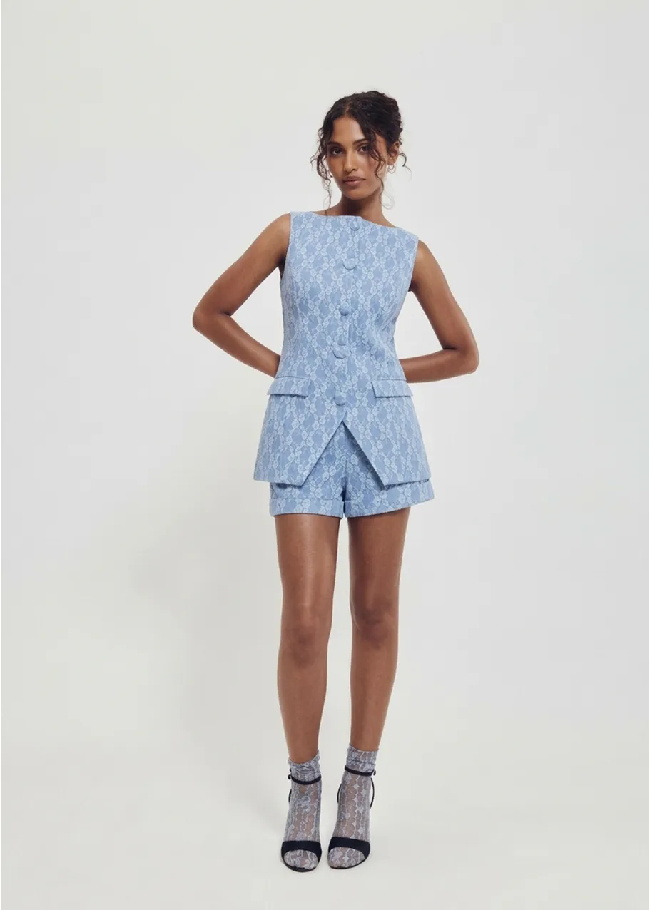 Denim Lace Trouser Short sold by Hilary Macmillan