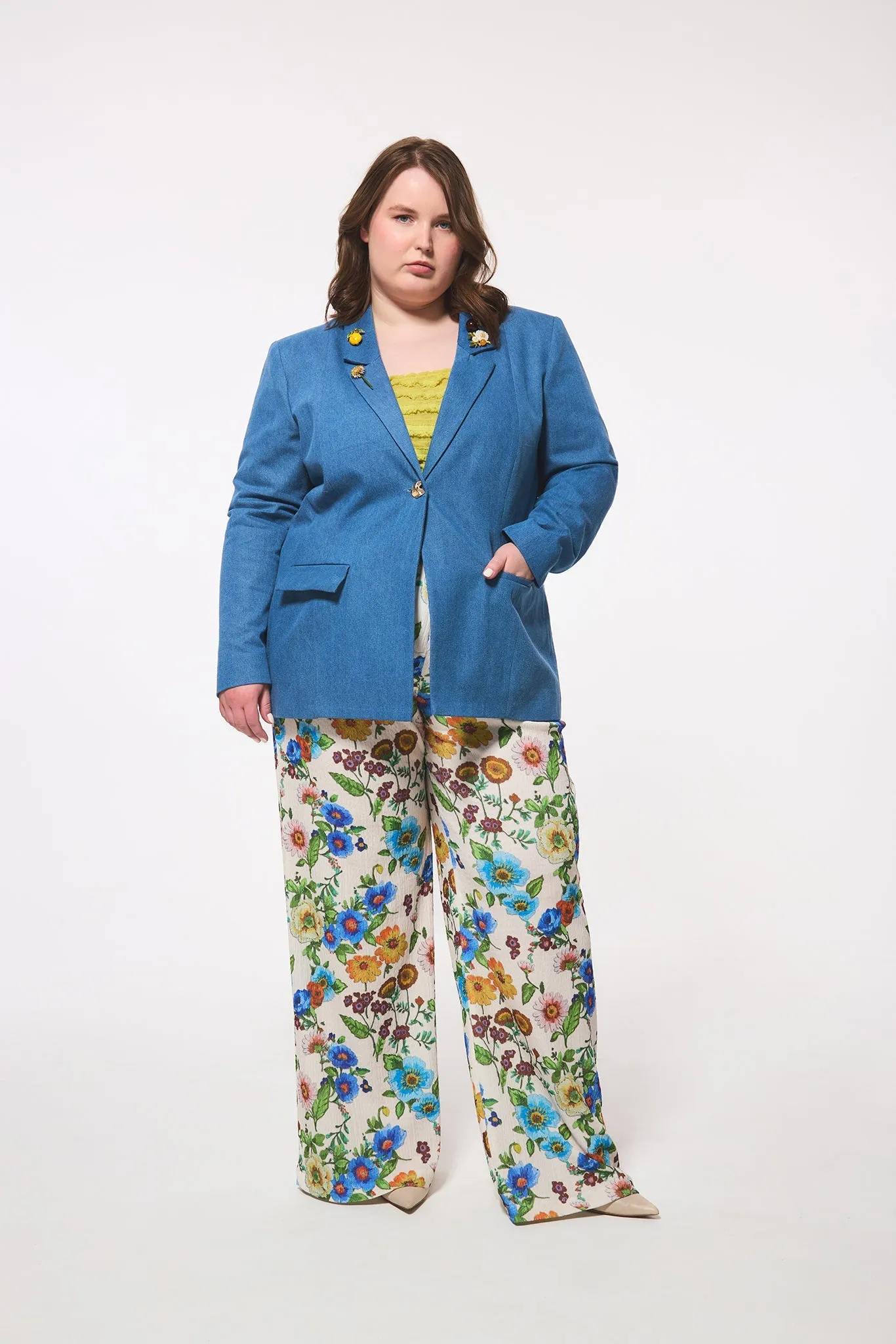 Denim Fitted Blazer, No Pins sold by Hilary Macmillan product image thumbnail 3