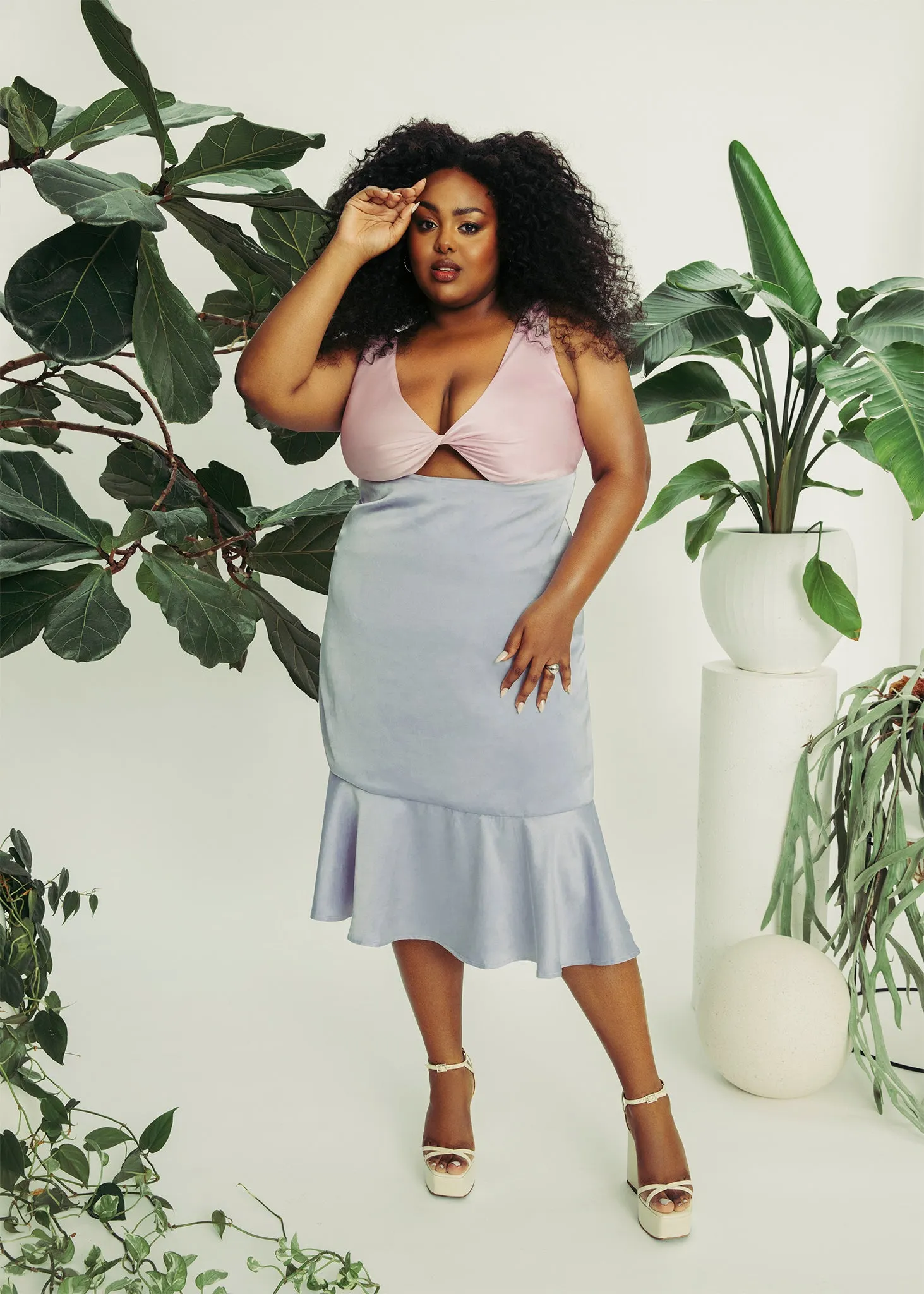 Two-Tone Twist Midi Dress sold by Hilary Macmillan product image thumbnail 2