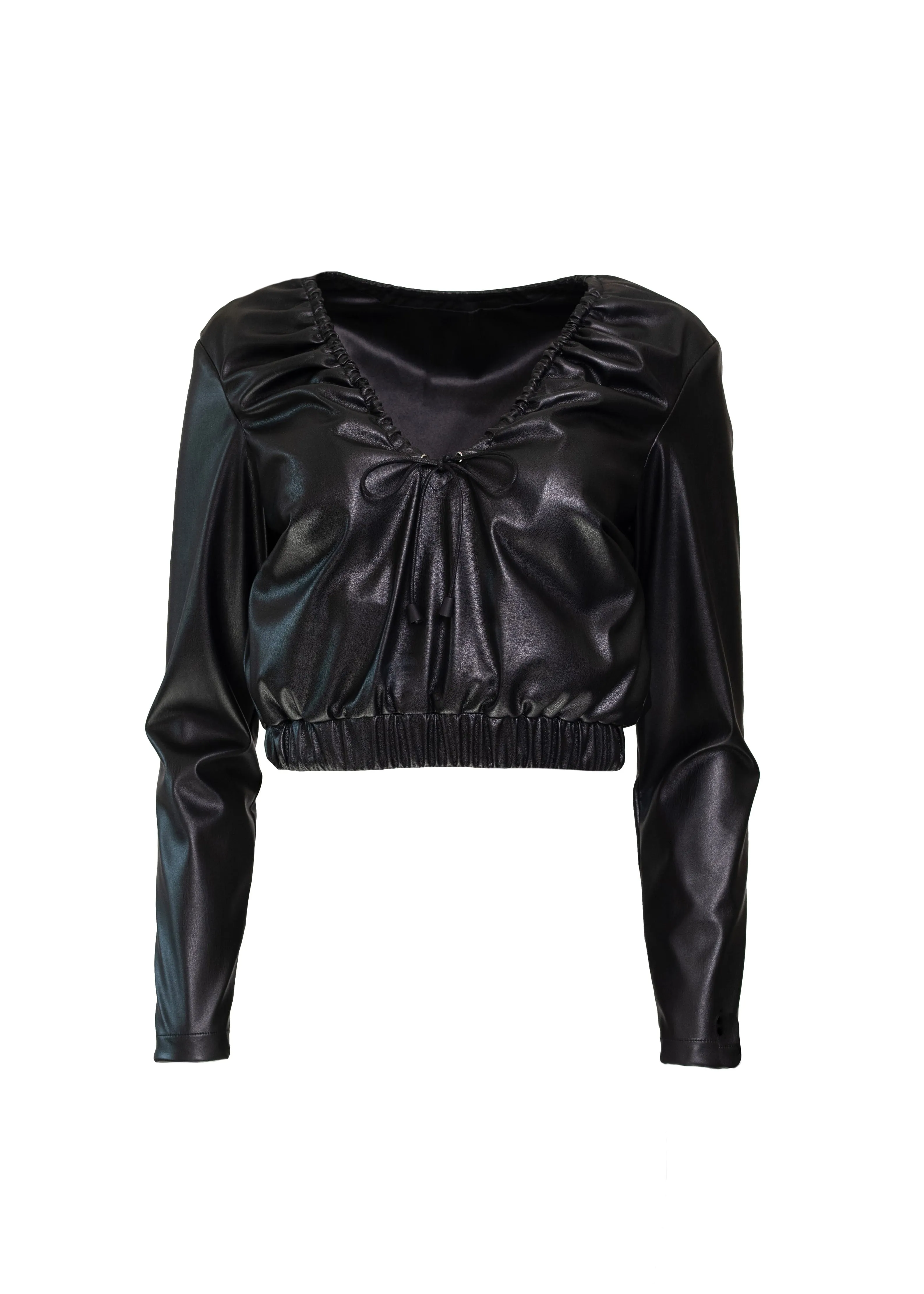 Ruched 'Leather' Crop Top sold by Hilary Macmillan product image thumbnail 2
