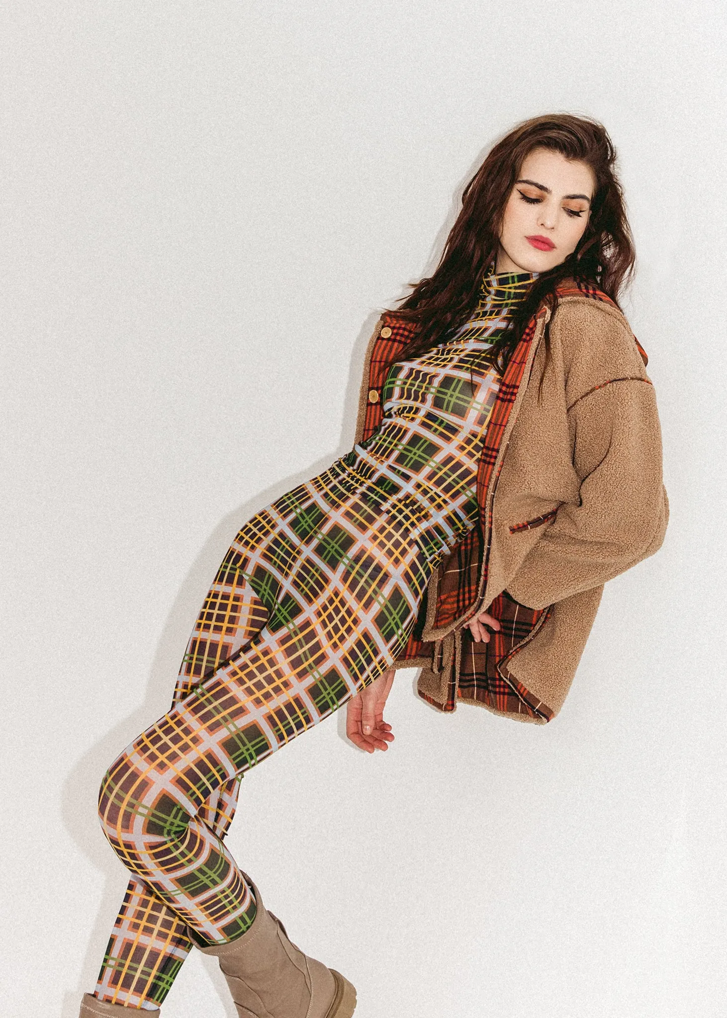 Plaid Mesh Turtleneck sold by Hilary Macmillan product image thumbnail 2